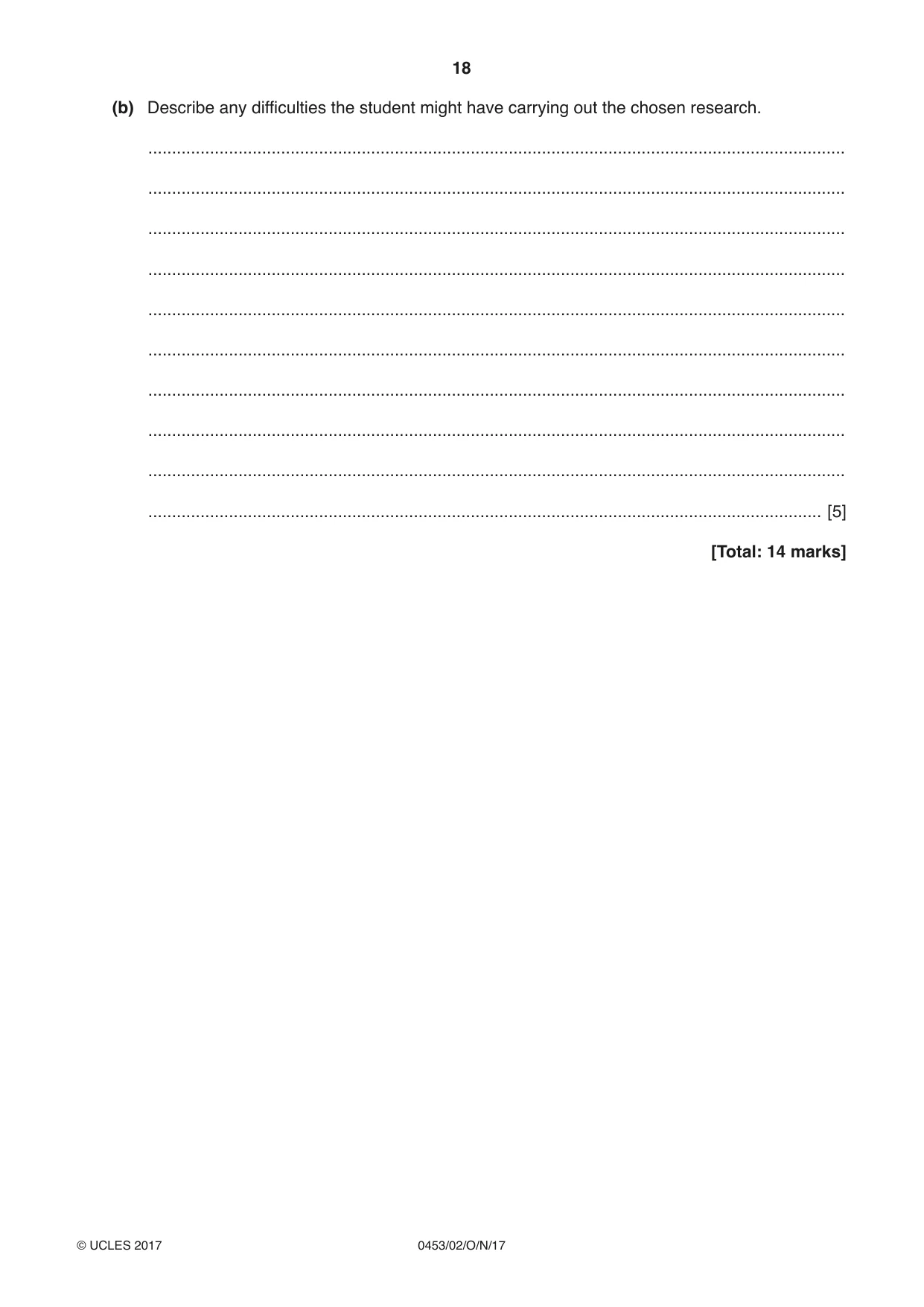 Cambridge IGCSE Development Studies 0453 2017 Oct/Nov Paper 2 · Variant 1 question paper, page 18 of 20