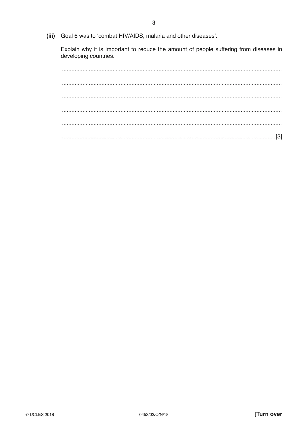 Cambridge IGCSE Development Studies 0453 2018 Oct/Nov Paper 2 · Variant 0 question paper, page 3 of 20