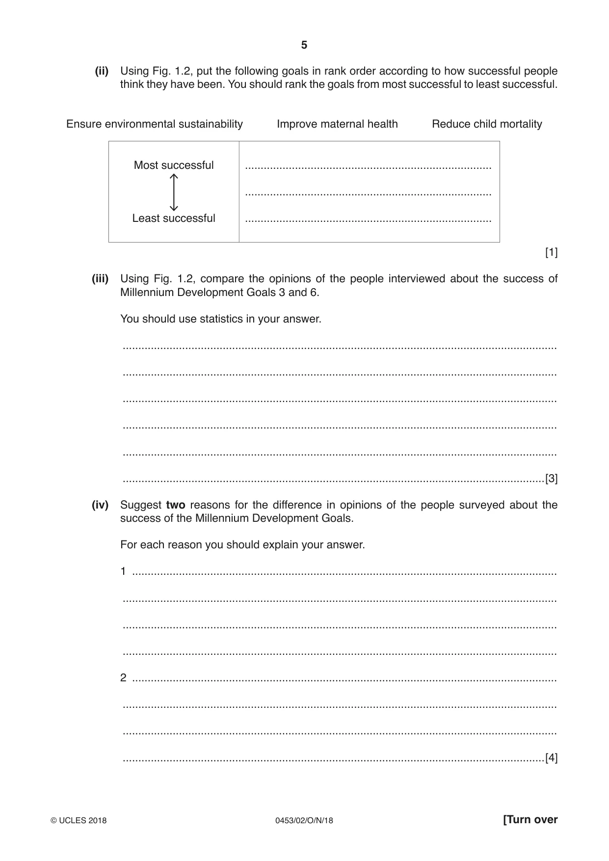 Cambridge IGCSE Development Studies 0453 2018 Oct/Nov Paper 2 · Variant 0 question paper, page 5 of 20