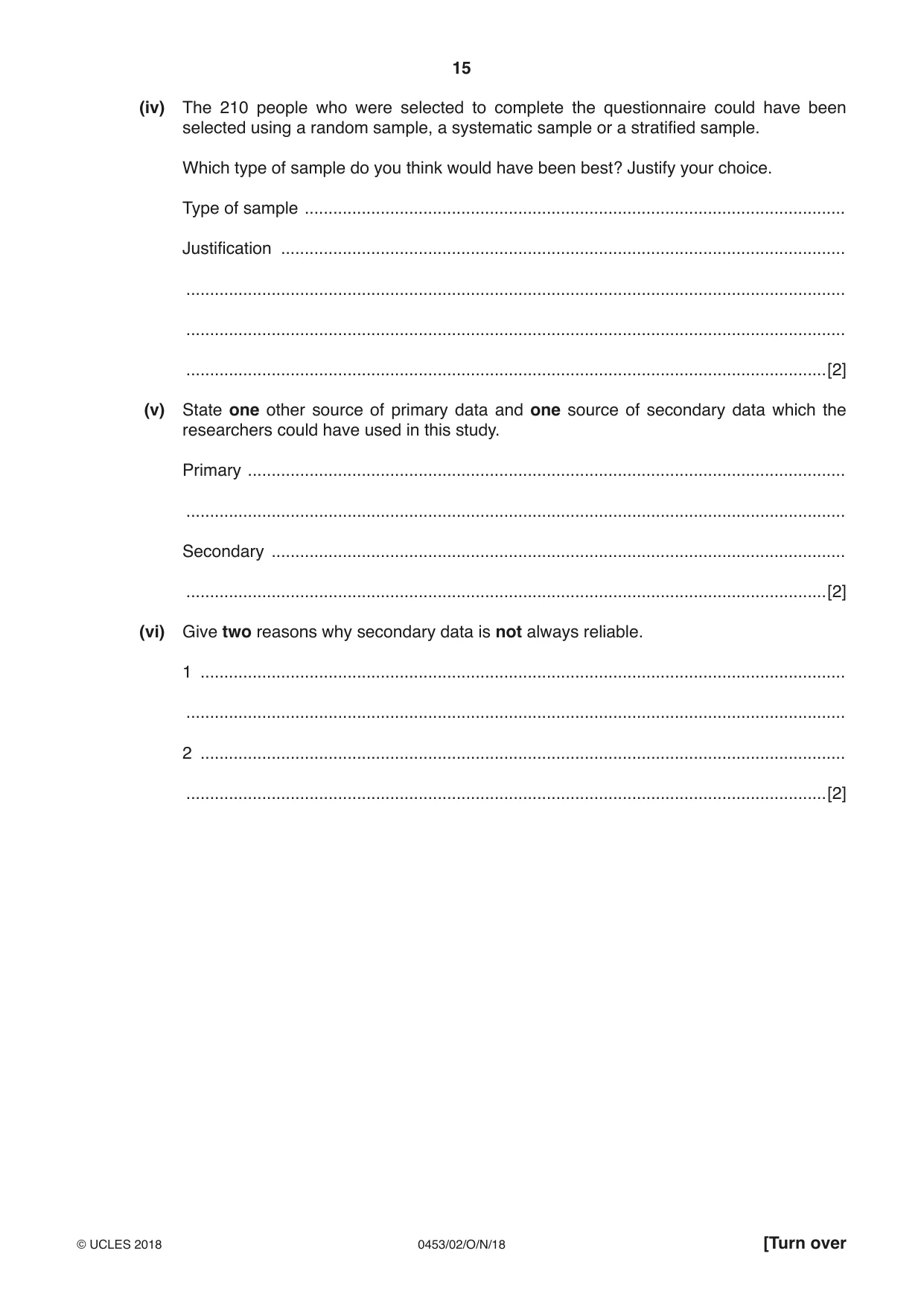 Cambridge IGCSE Development Studies 0453 2018 Oct/Nov Paper 2 · Variant 0 question paper, page 15 of 20