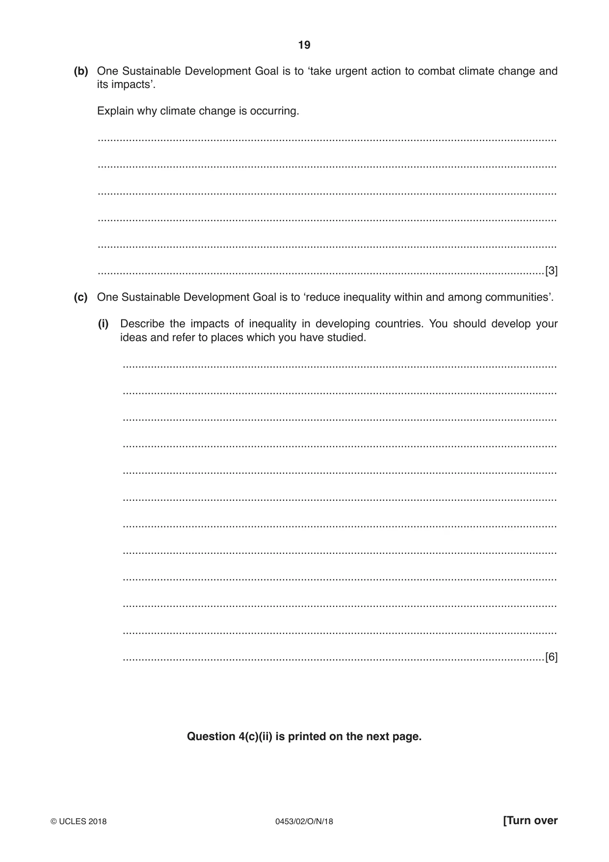 Cambridge IGCSE Development Studies 0453 2018 Oct/Nov Paper 2 · Variant 0 question paper, page 19 of 20