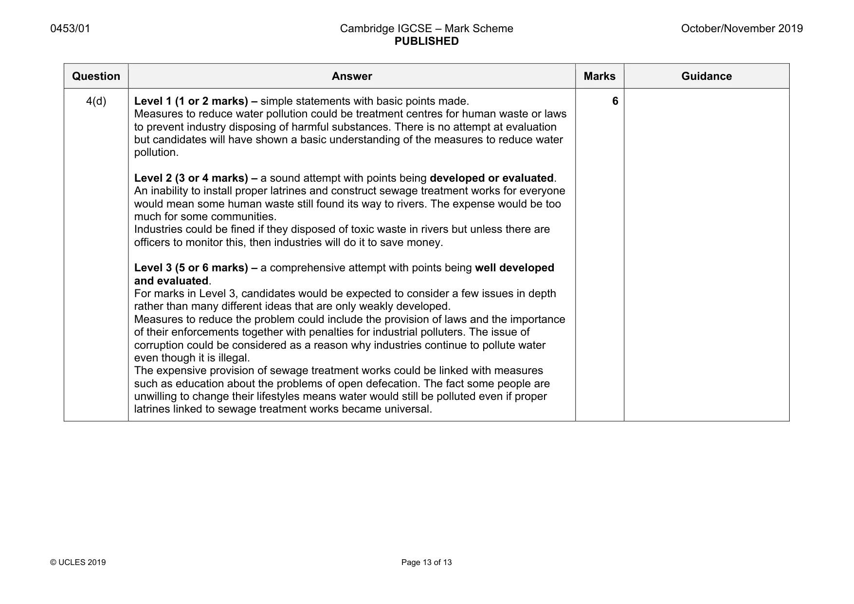 Mark scheme, page 13 of 13