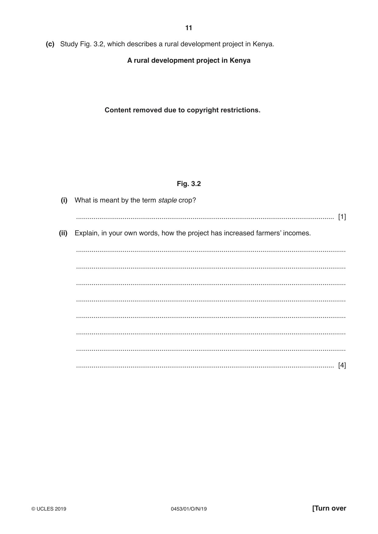 Cambridge IGCSE Development Studies 0453 2019 Oct/Nov Paper 1 · Variant 1 question paper, page 11 of 16