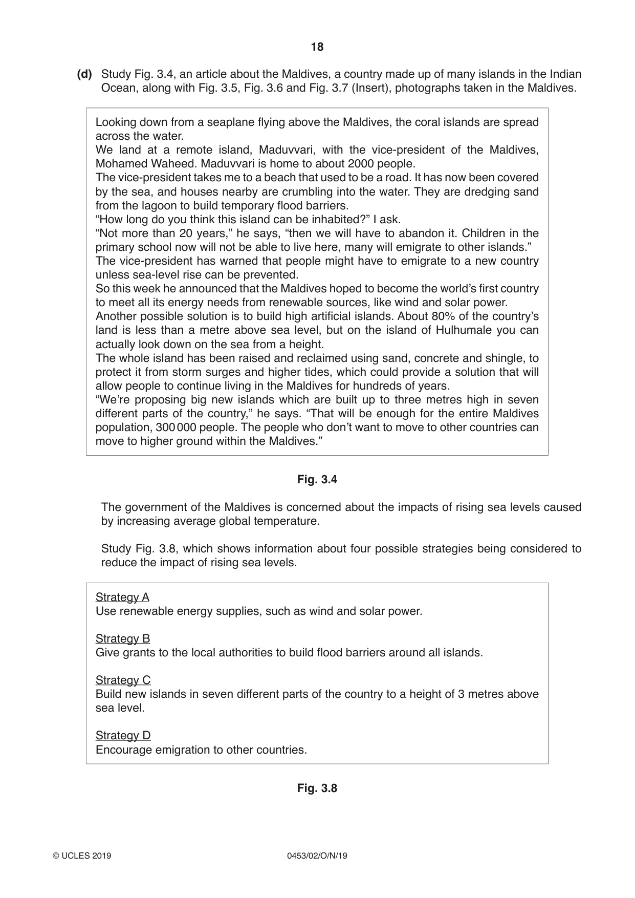 Cambridge IGCSE Development Studies 0453 2019 Oct/Nov Paper 2 · Variant 1 question paper, page 18 of 20