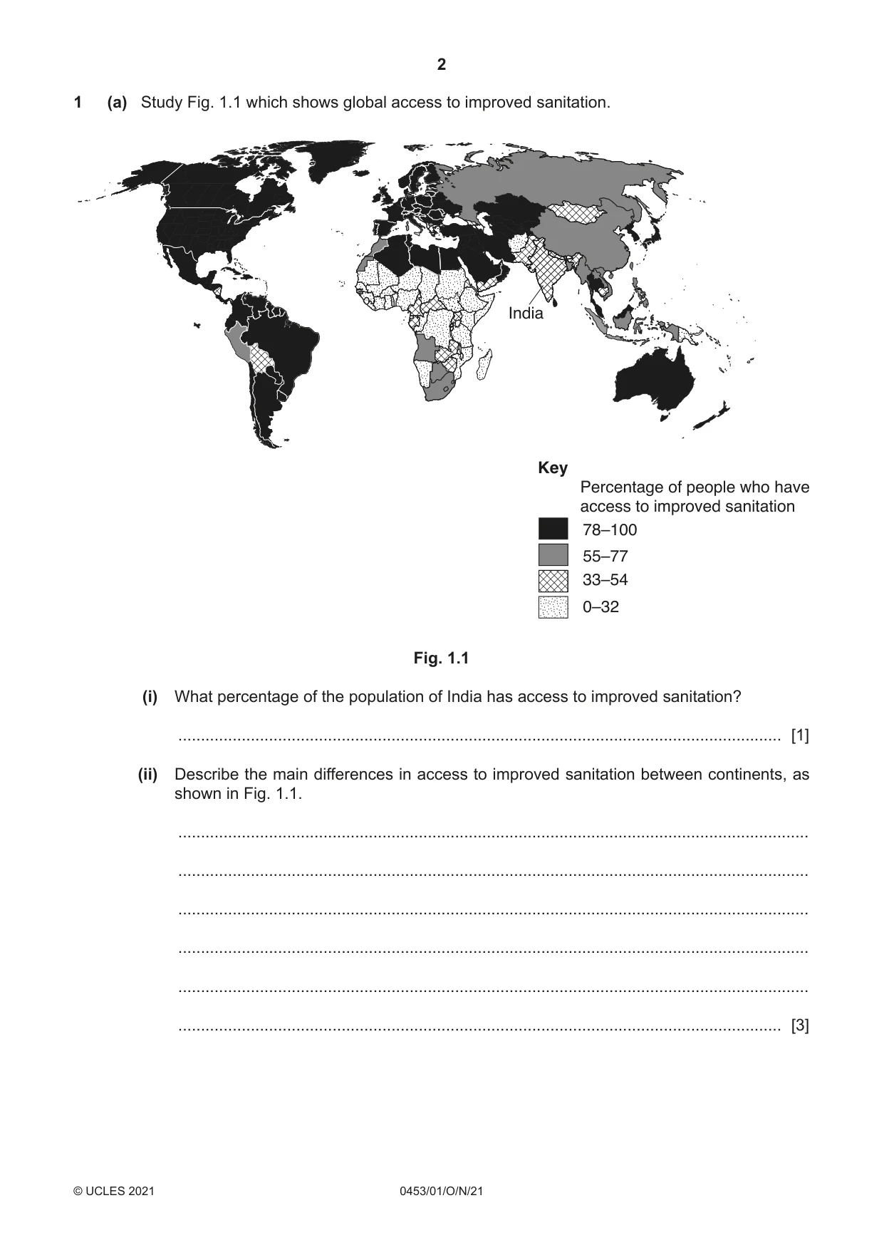 Cambridge IGCSE Development Studies 0453 2021 Oct/Nov Paper 1 · Variant 0 question paper, page 2 of 16