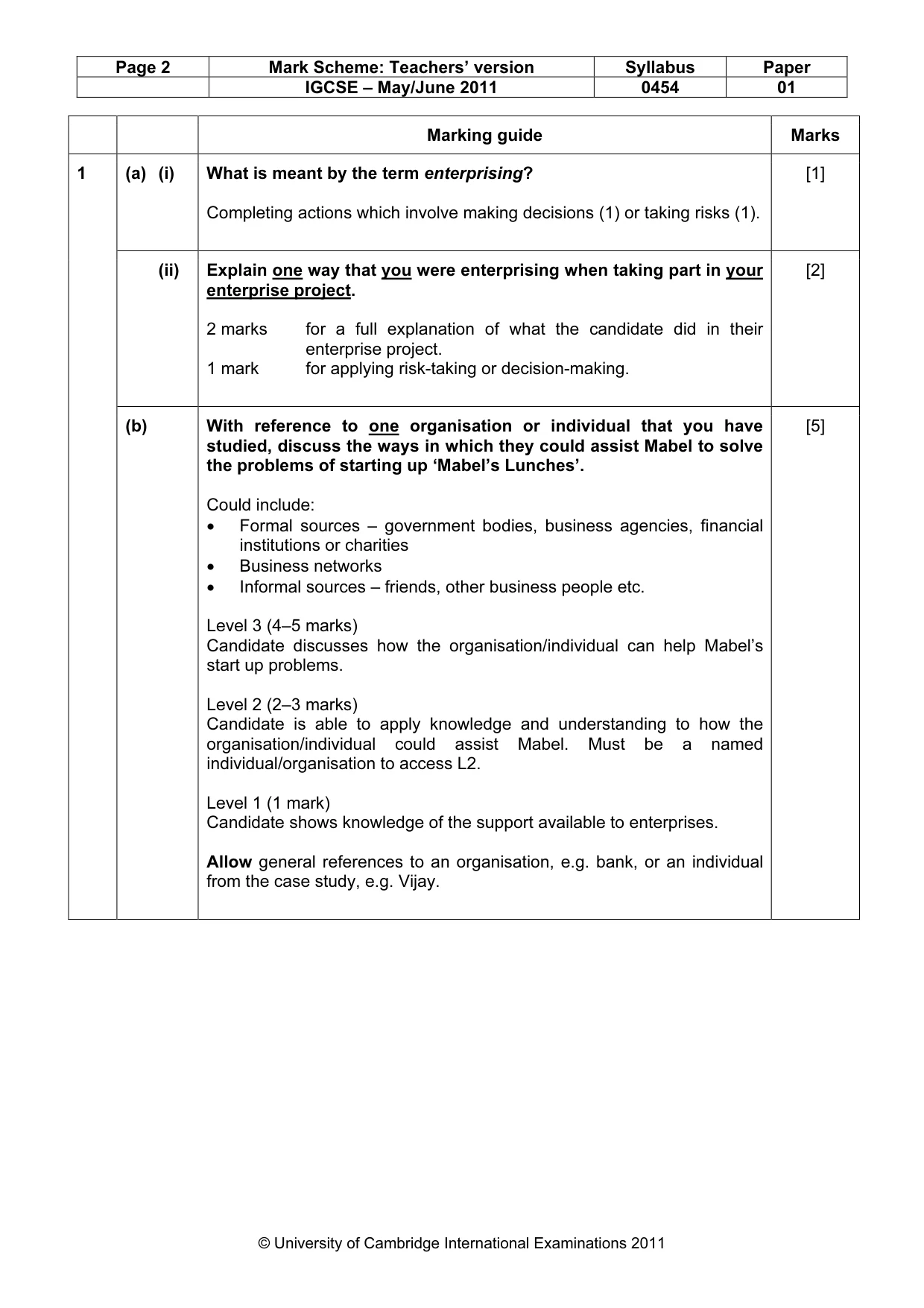 Mark scheme, page 2 of 10