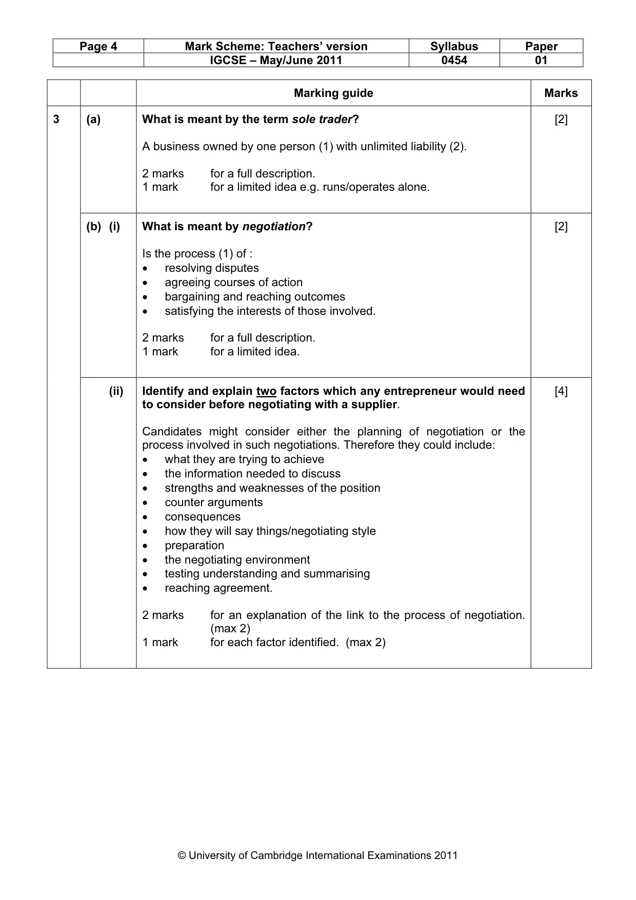 Mark scheme, page 4 of 10