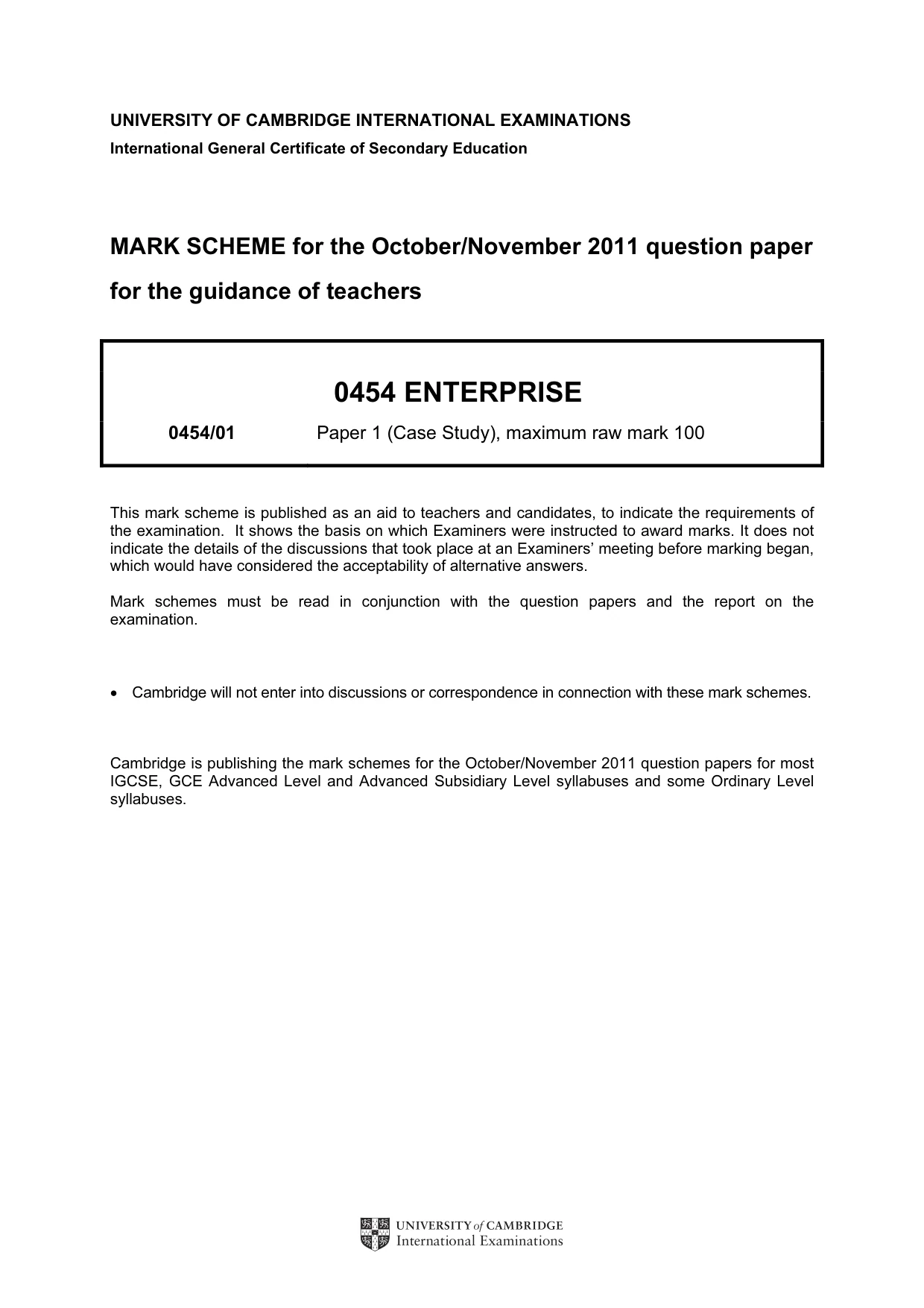 Mark scheme, page 1 of 12