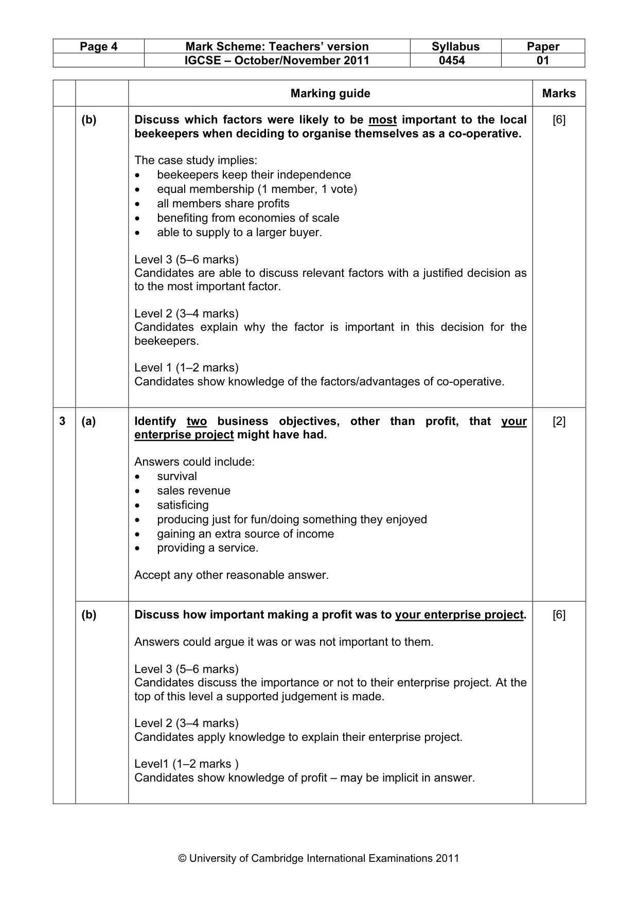 Mark scheme, page 4 of 12