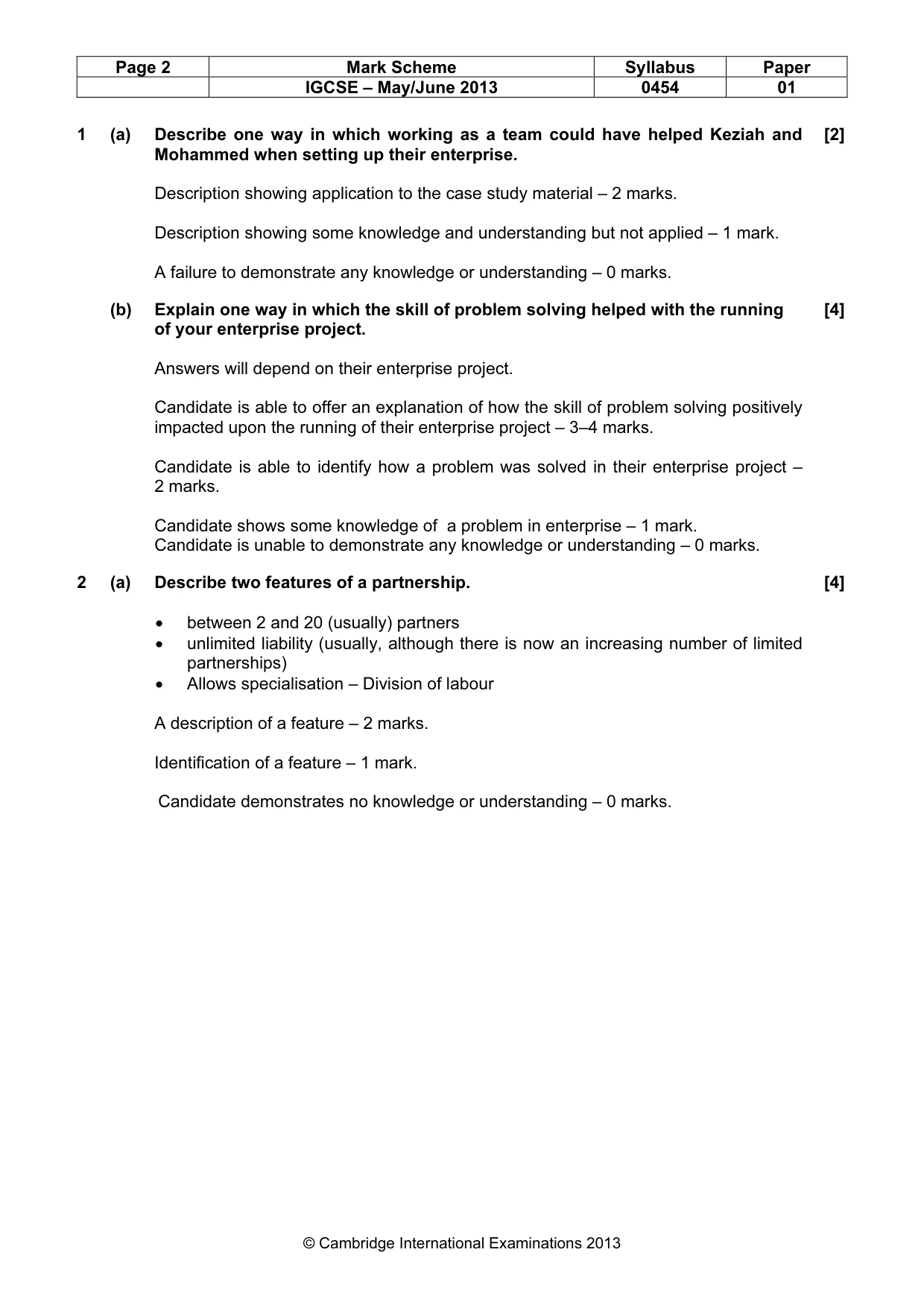 Mark scheme, page 2 of 9