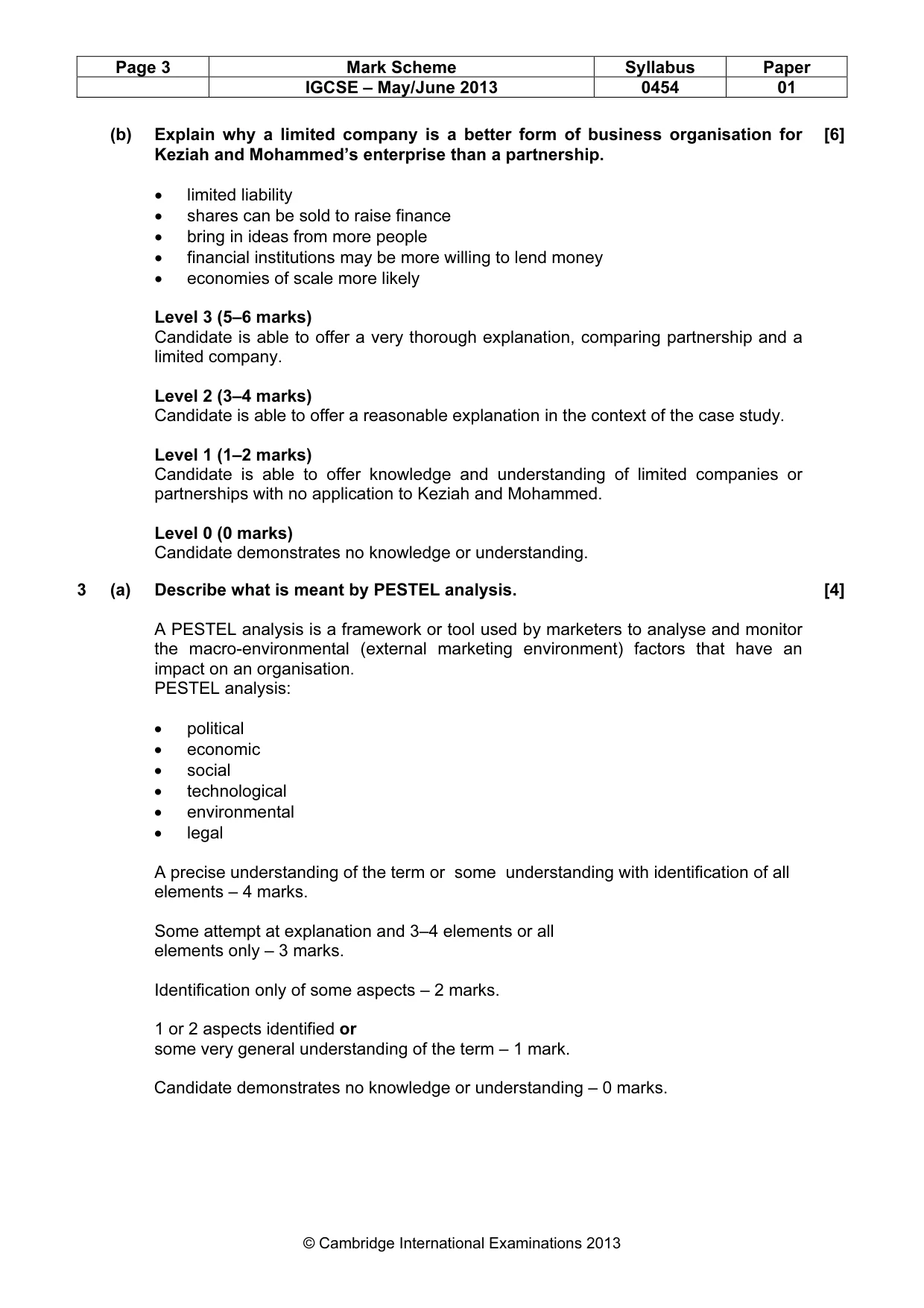 Mark scheme, page 3 of 9