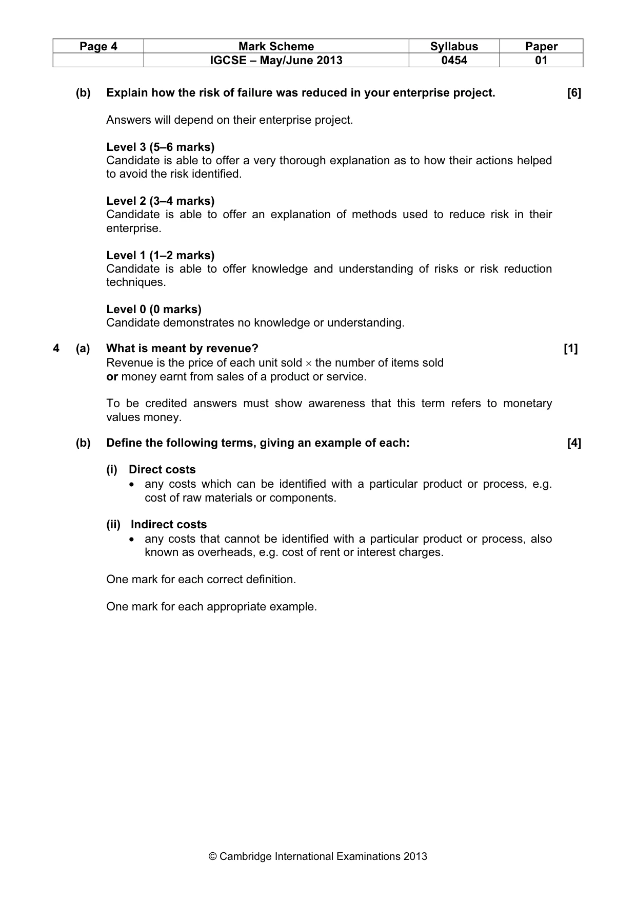 Mark scheme, page 4 of 9