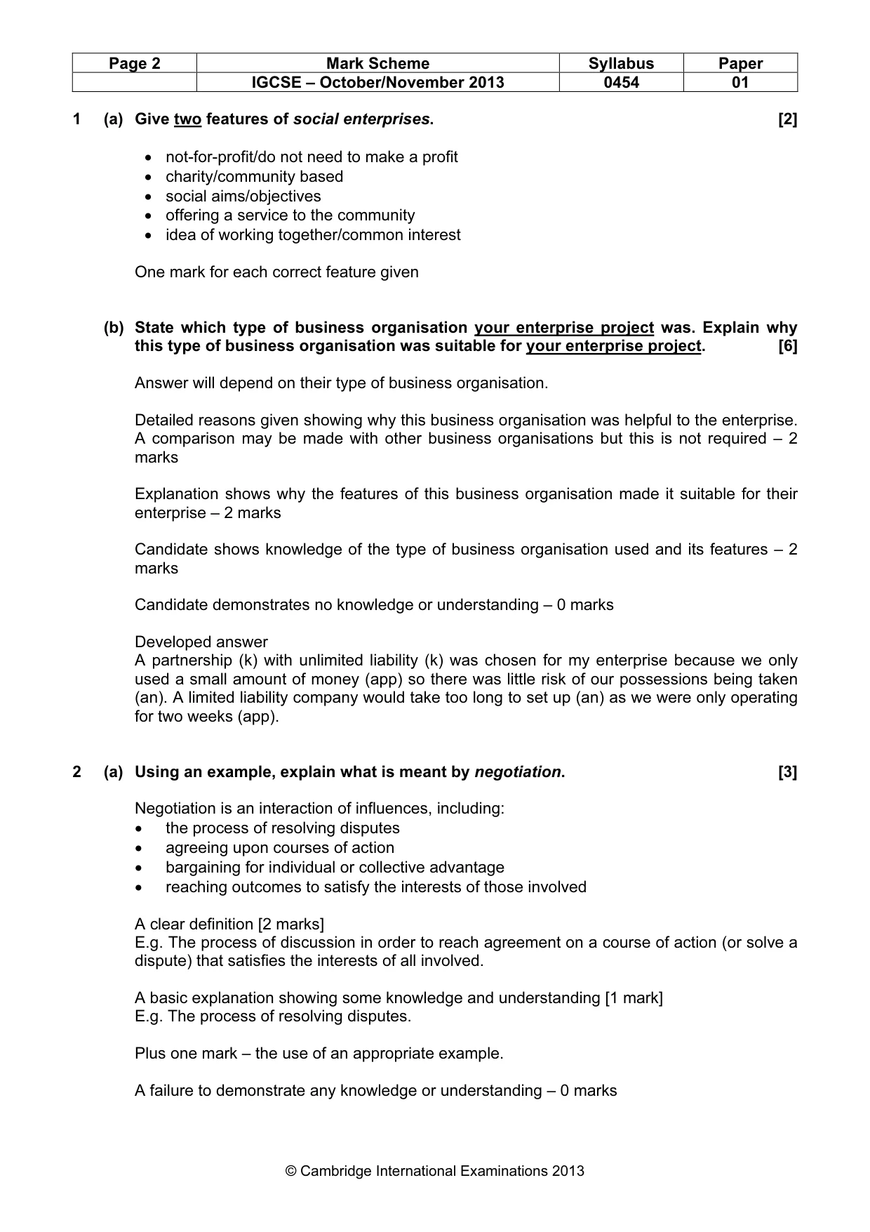 Mark scheme, page 2 of 8