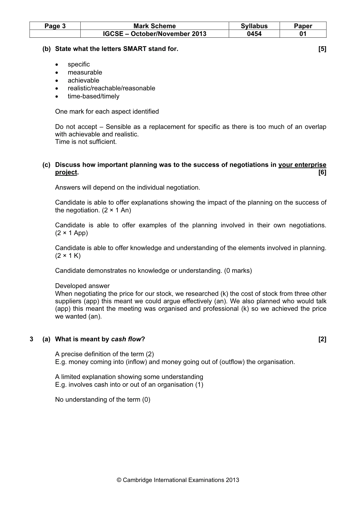 Mark scheme, page 3 of 8