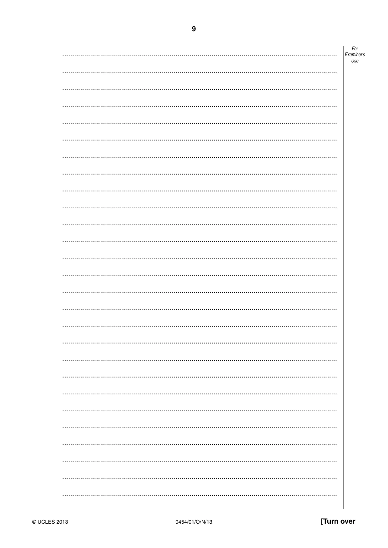 Cambridge IGCSE Enterprise 0454 2013 Oct/Nov Paper 1 · Variant 1 question paper, page 9 of 12