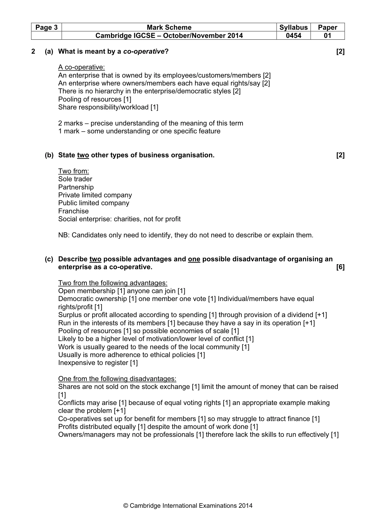 Mark scheme, page 3 of 10