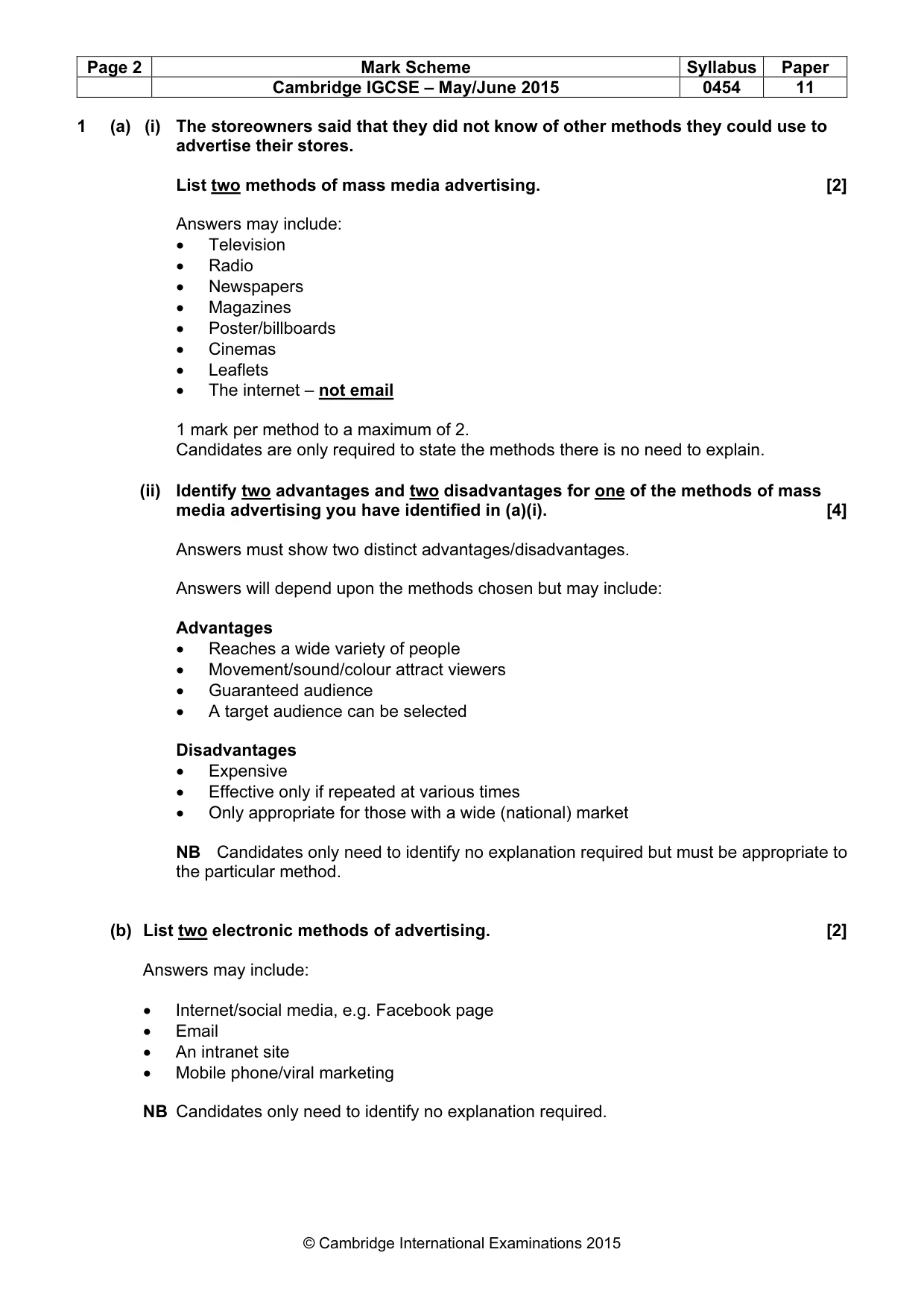 Mark scheme, page 2 of 10