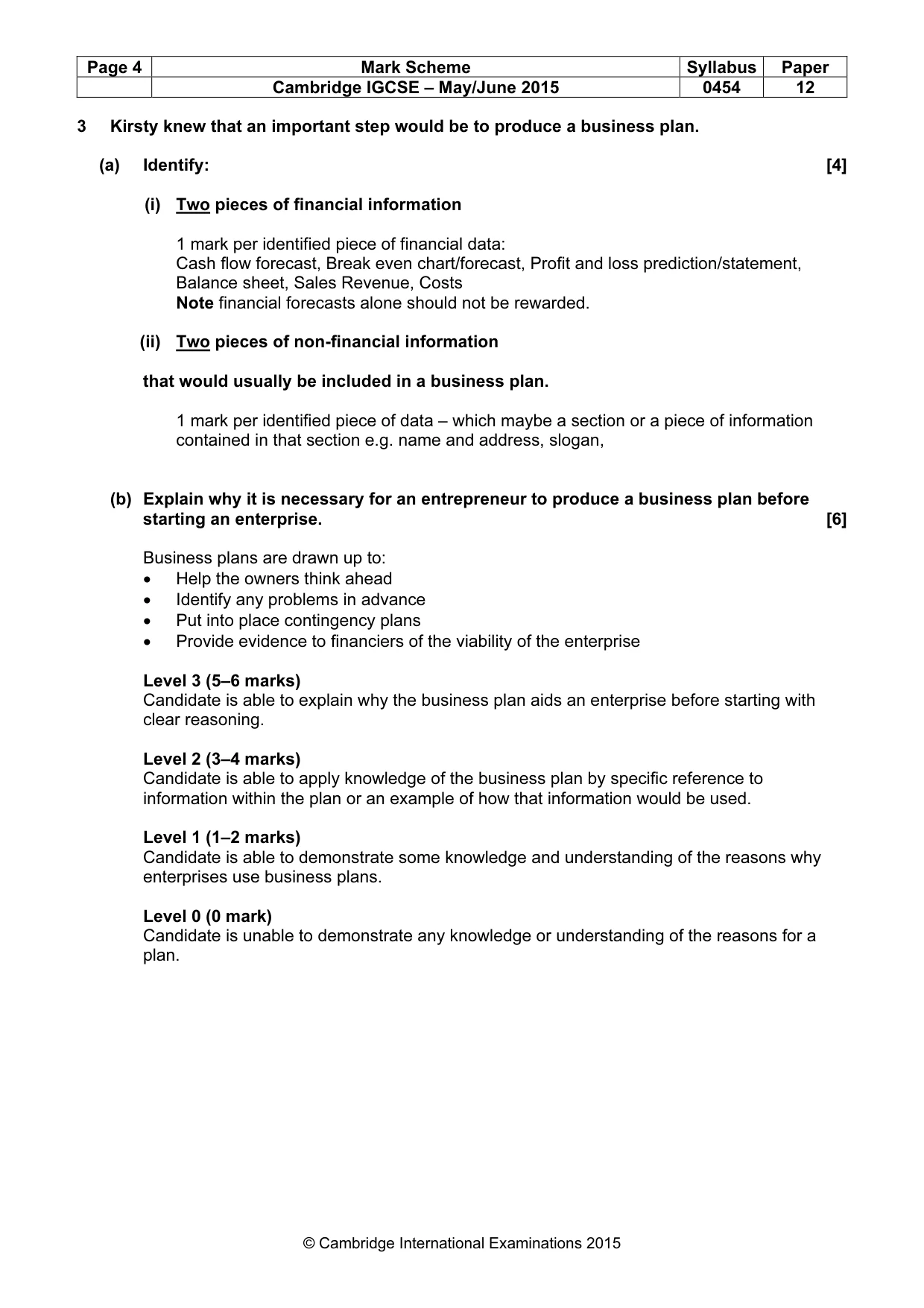Mark scheme, page 4 of 8