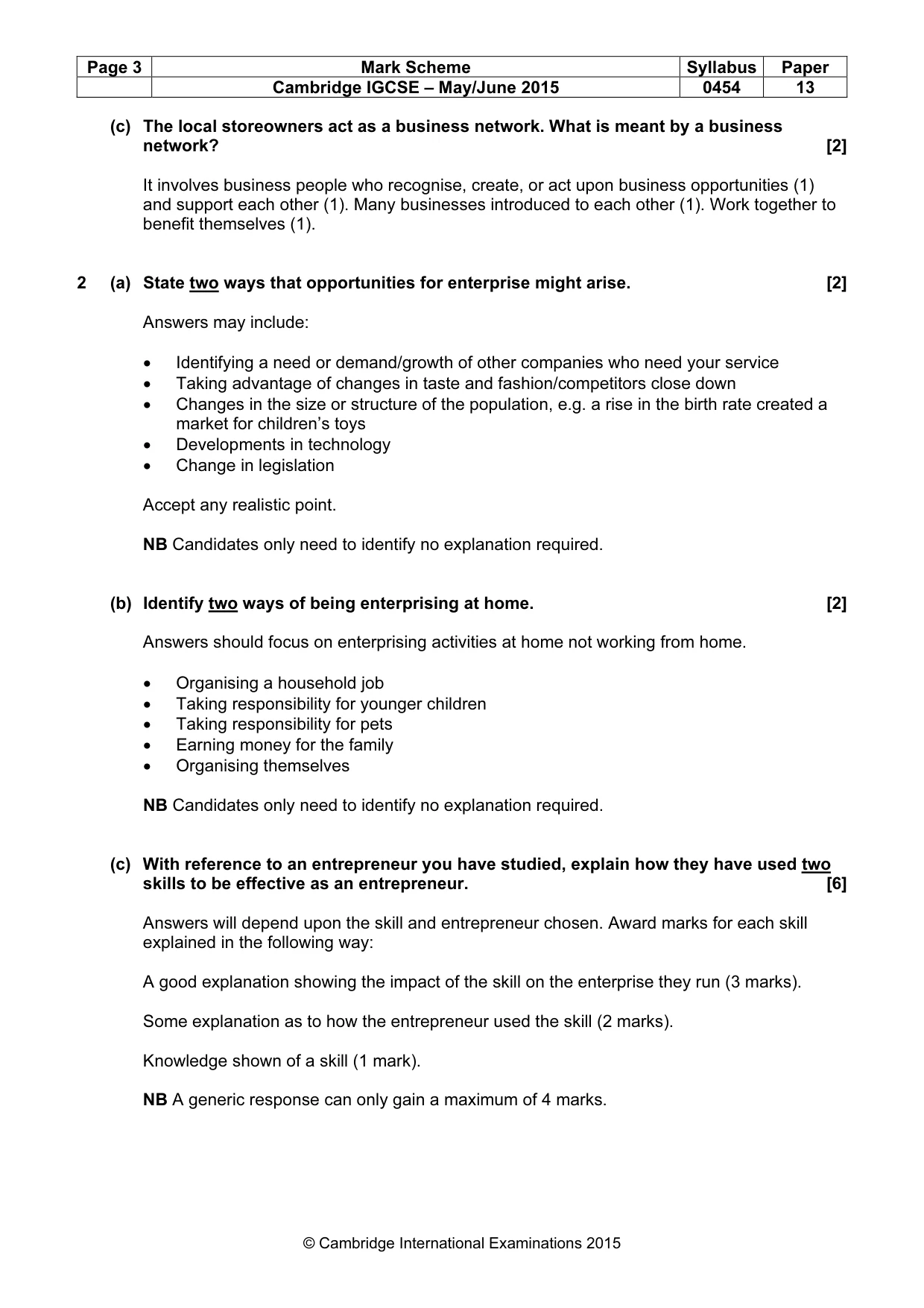 Mark scheme, page 3 of 10