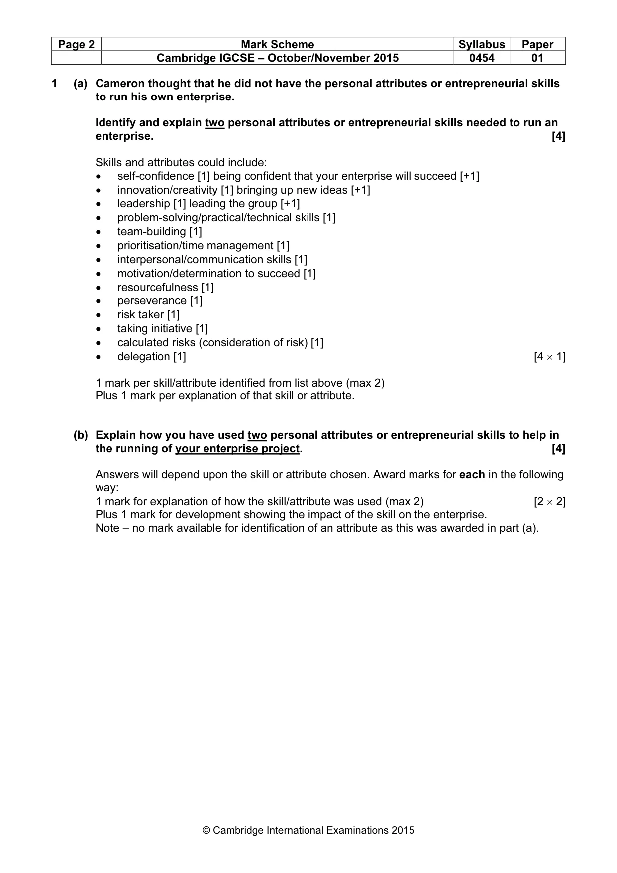 Mark scheme, page 2 of 10