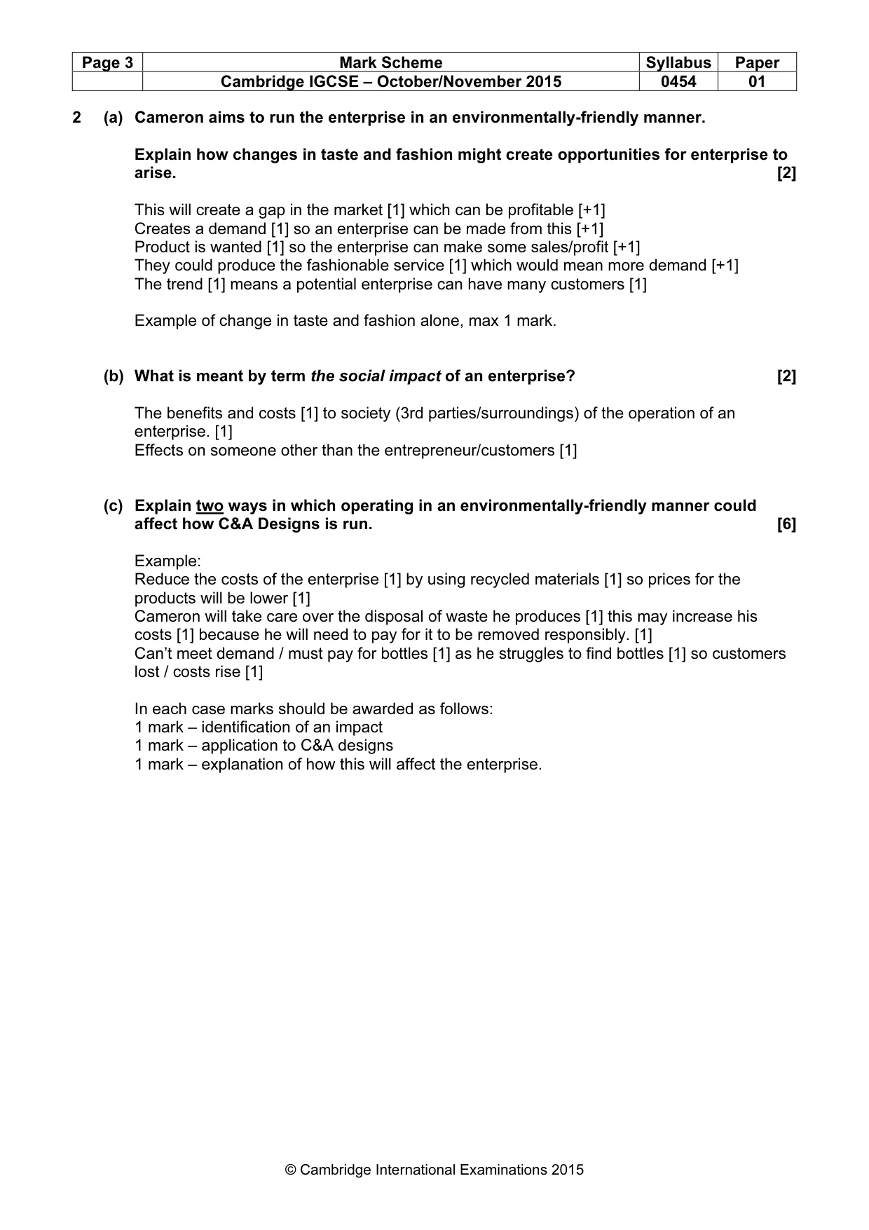 Mark scheme, page 3 of 10