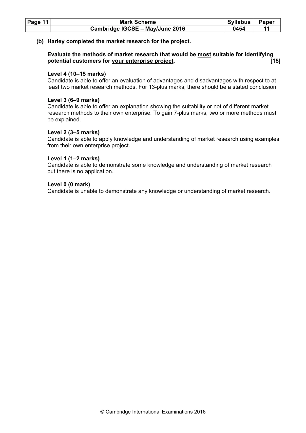 Mark scheme, page 11 of 11