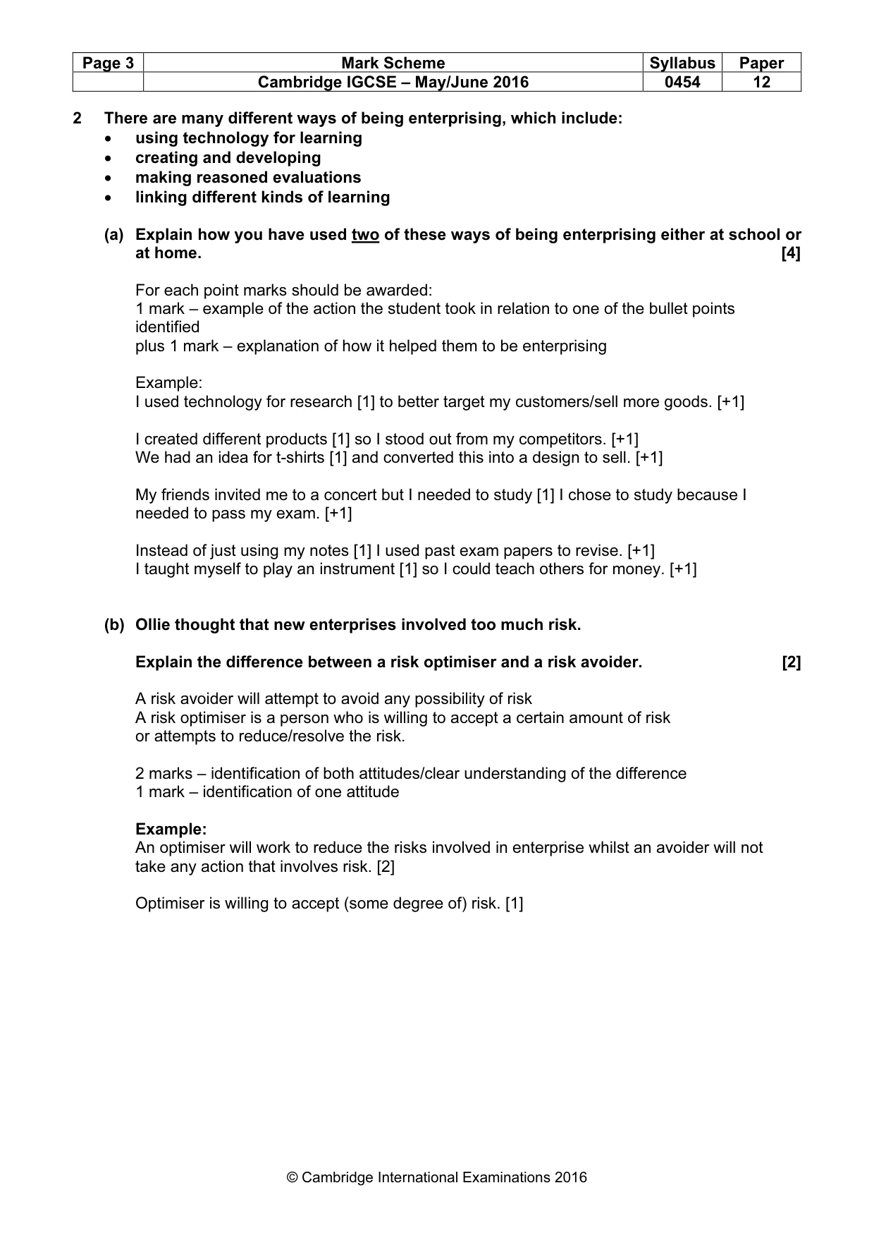 Mark scheme, page 3 of 11