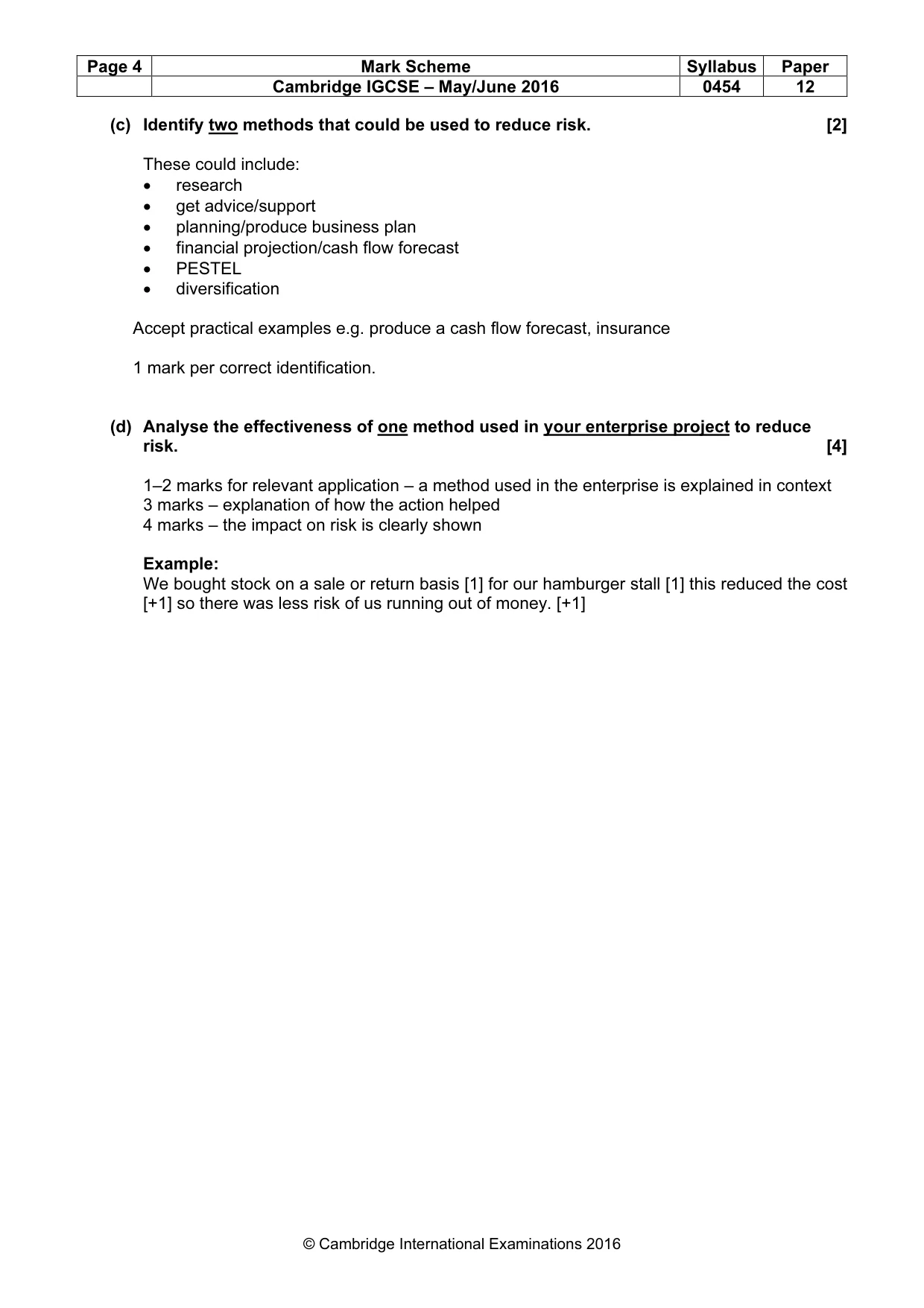 Mark scheme, page 4 of 11