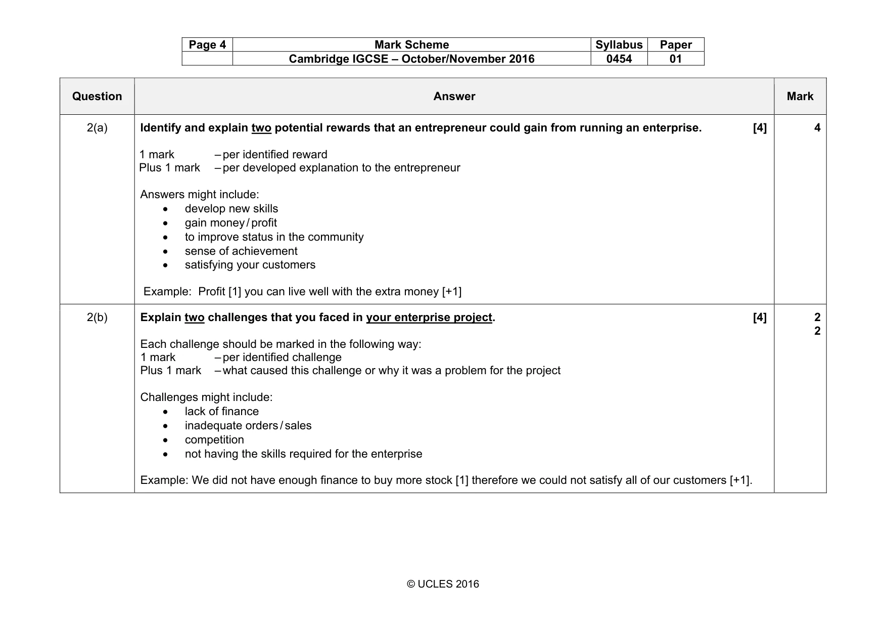 Mark scheme, page 4 of 14