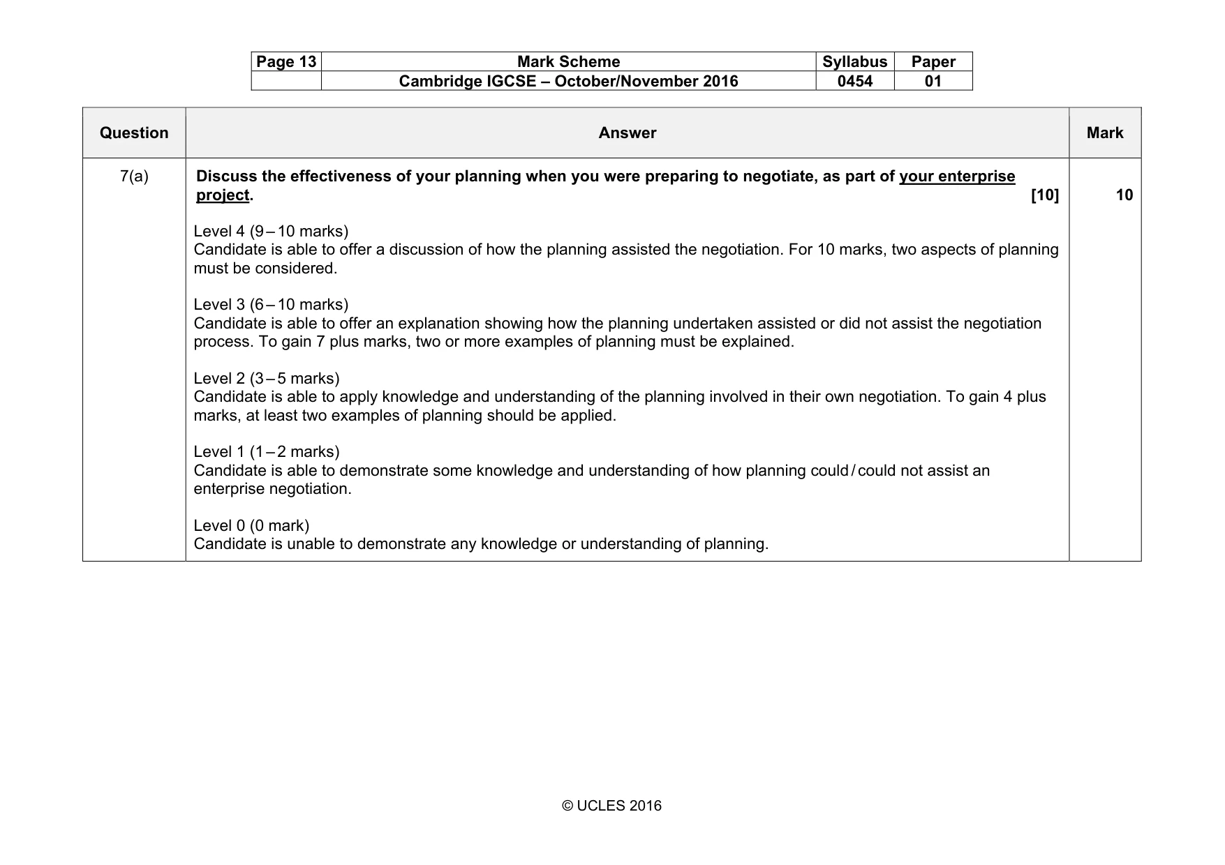Mark scheme, page 13 of 14