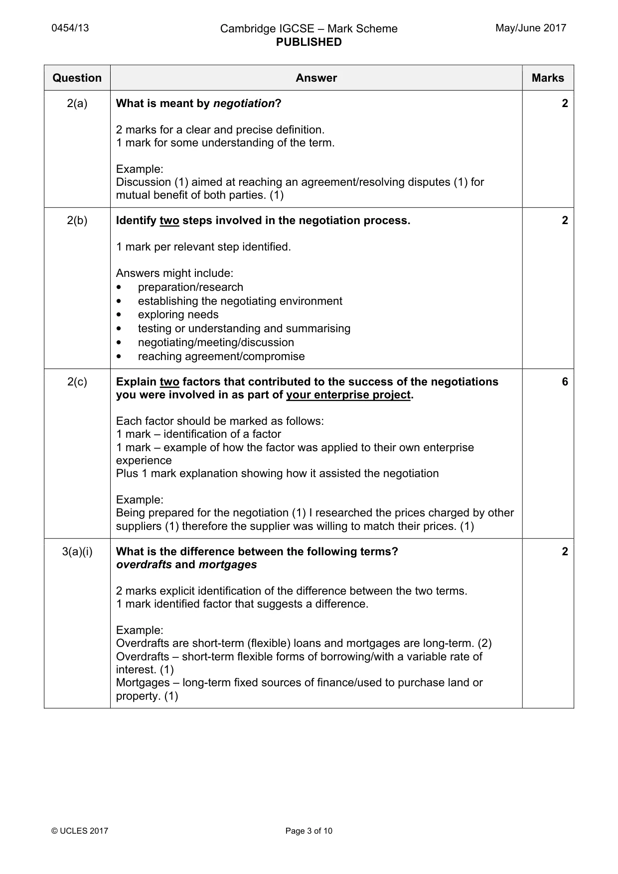 Mark scheme, page 3 of 10
