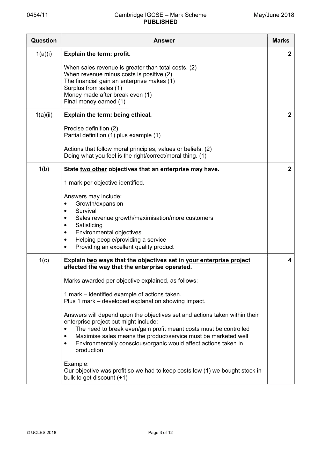 Mark scheme, page 3 of 12