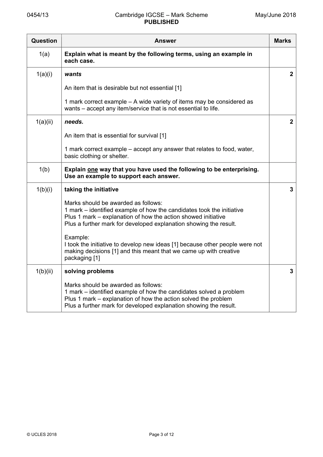 Mark scheme, page 3 of 12