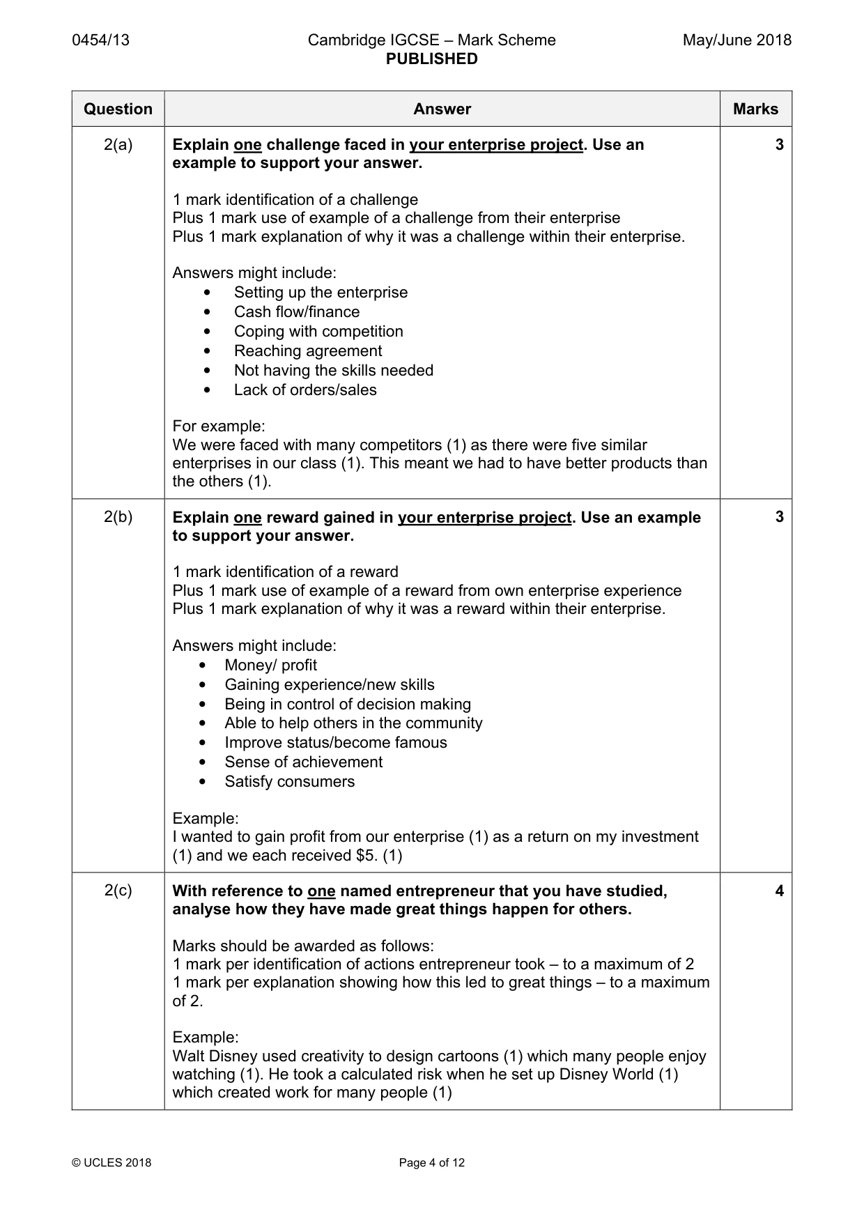 Mark scheme, page 4 of 12