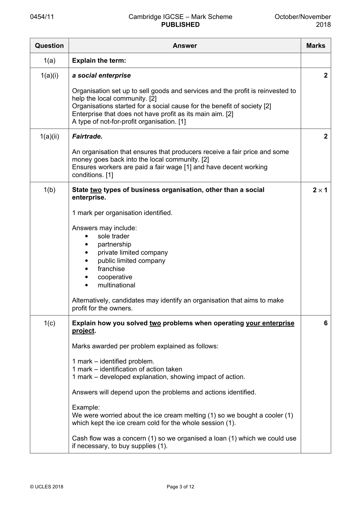 Mark scheme, page 3 of 12