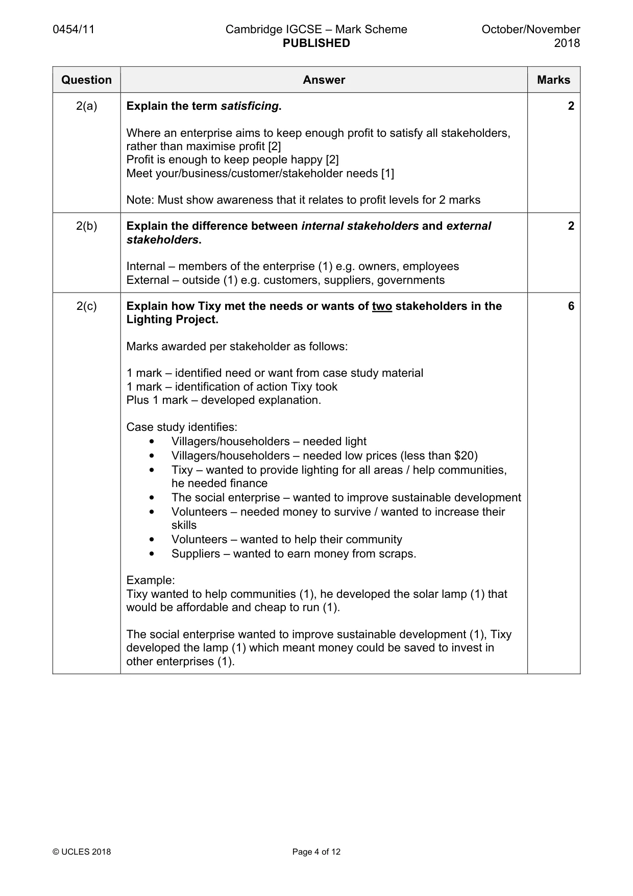 Mark scheme, page 4 of 12