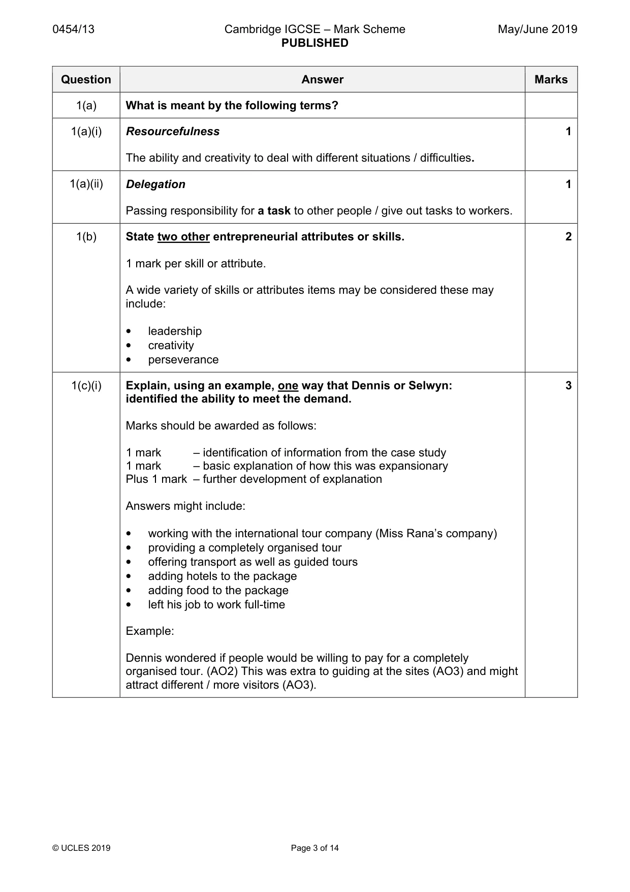Mark scheme, page 3 of 14