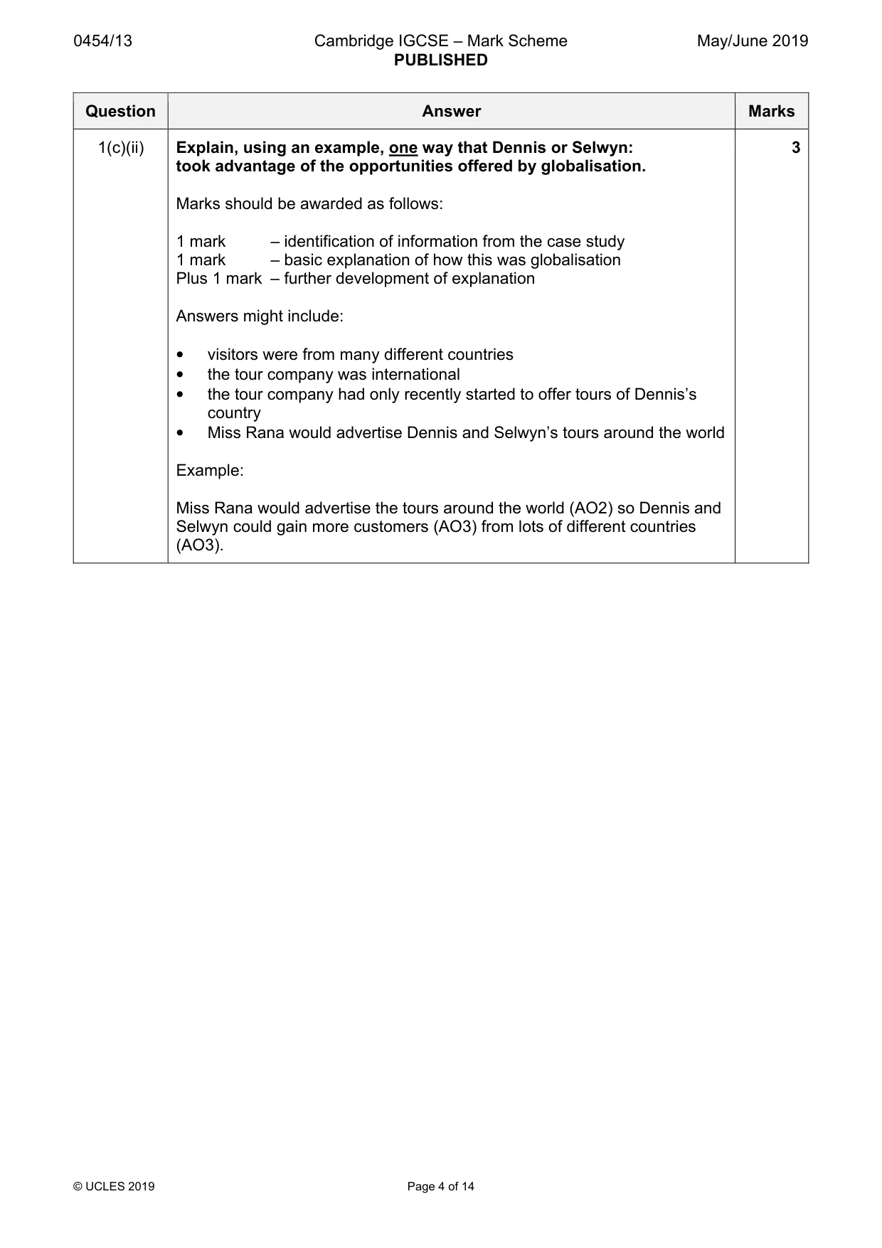 Mark scheme, page 4 of 14