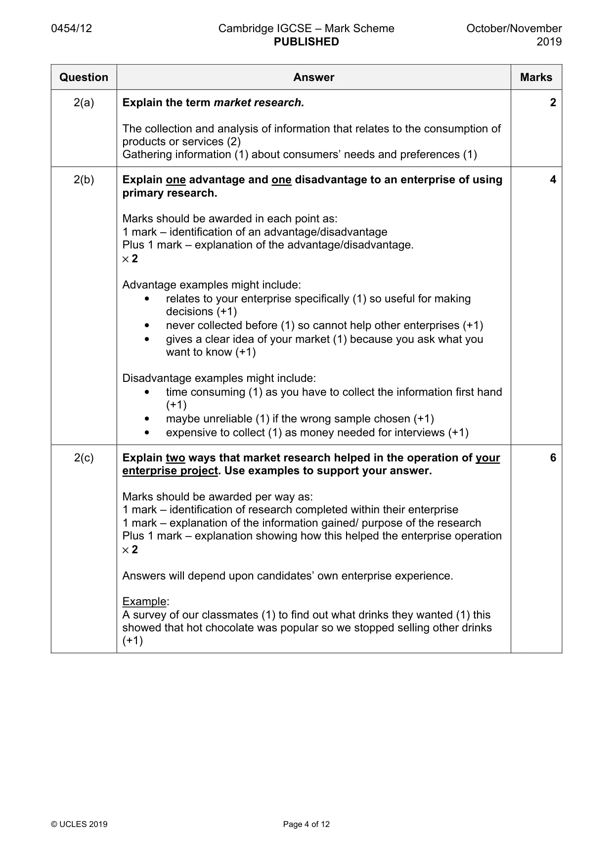 Mark scheme, page 4 of 12