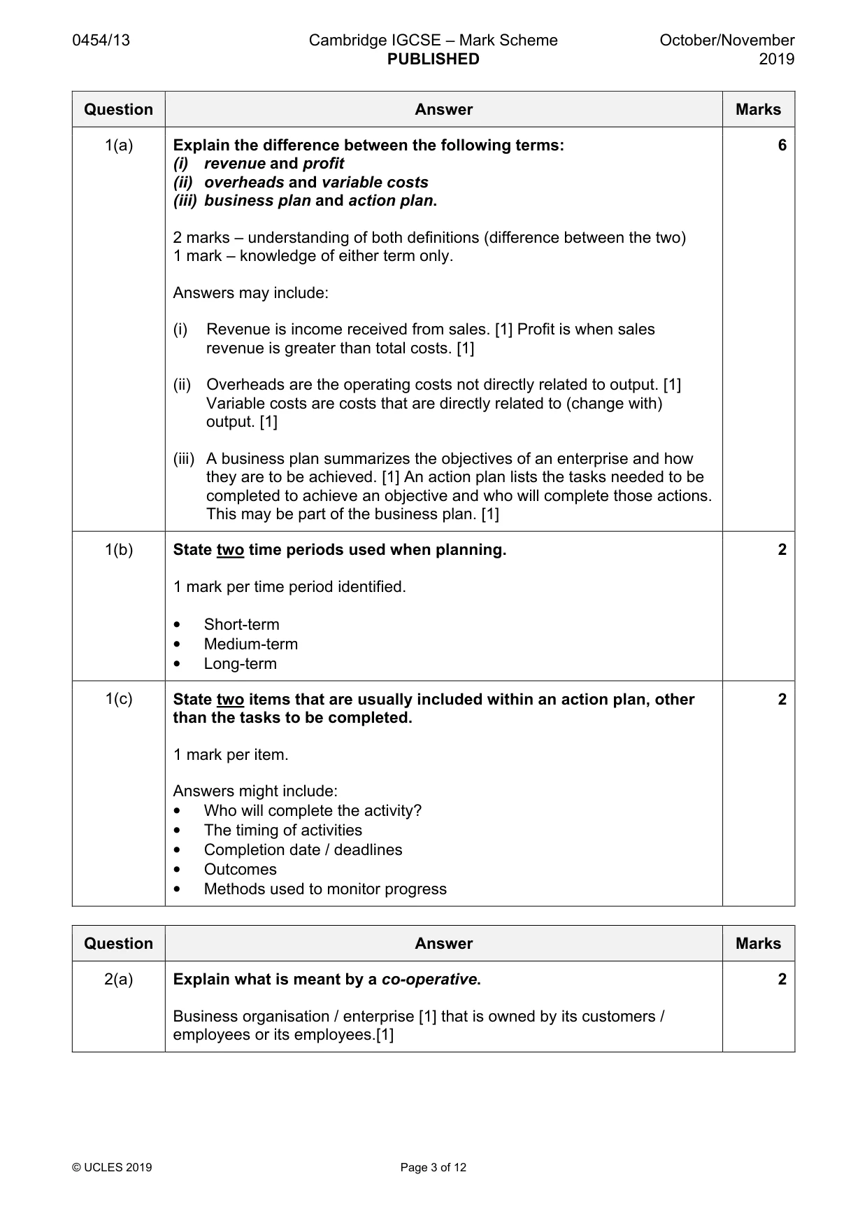 Mark scheme, page 3 of 12