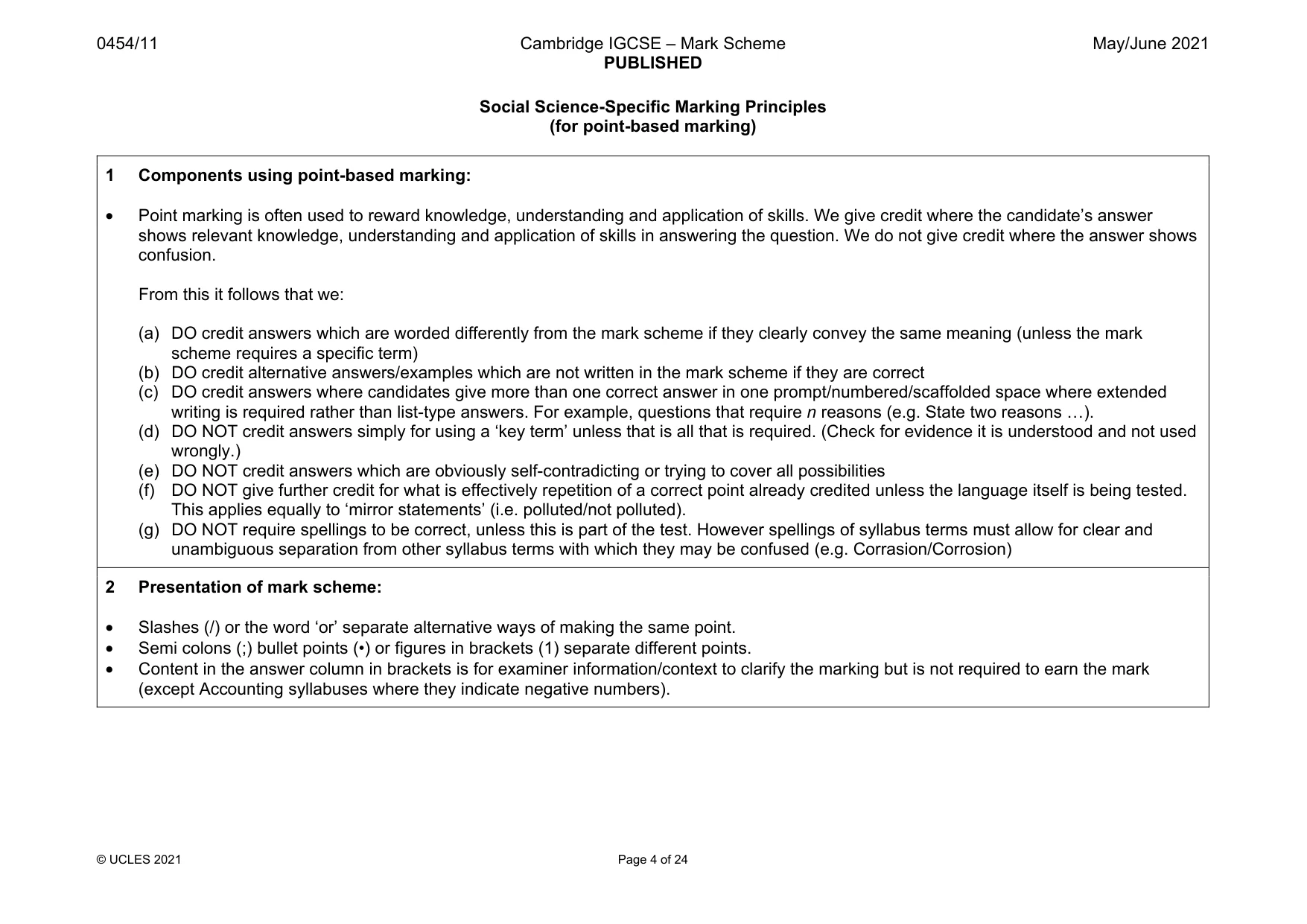 Mark scheme, page 4 of 24