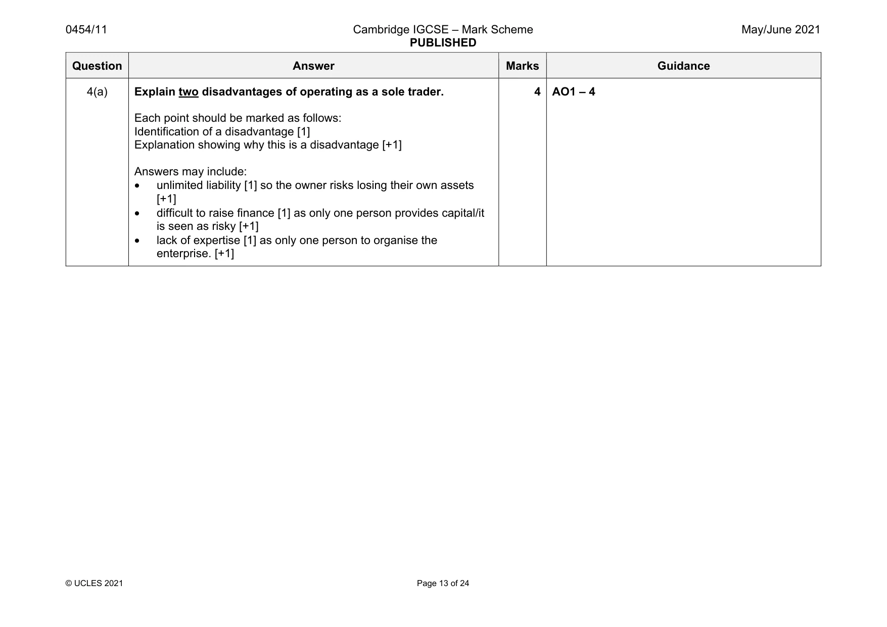 Mark scheme, page 13 of 24