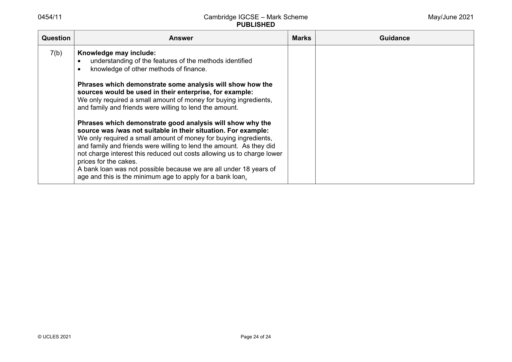 Mark scheme, page 24 of 24