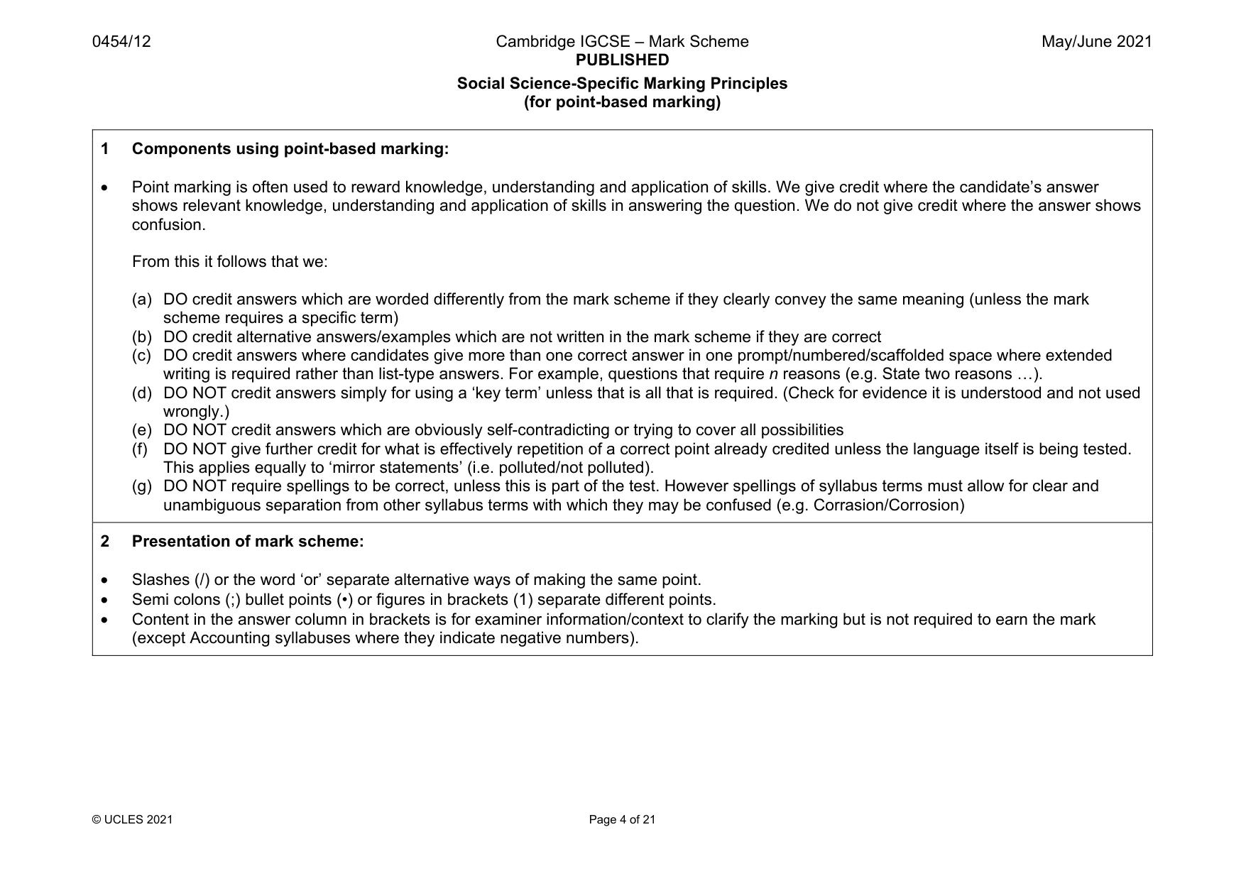 Mark scheme, page 4 of 21