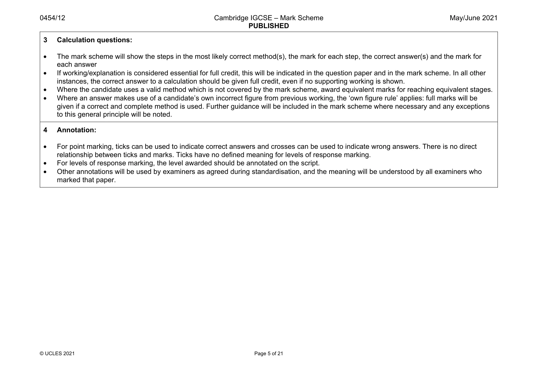 Mark scheme, page 5 of 21
