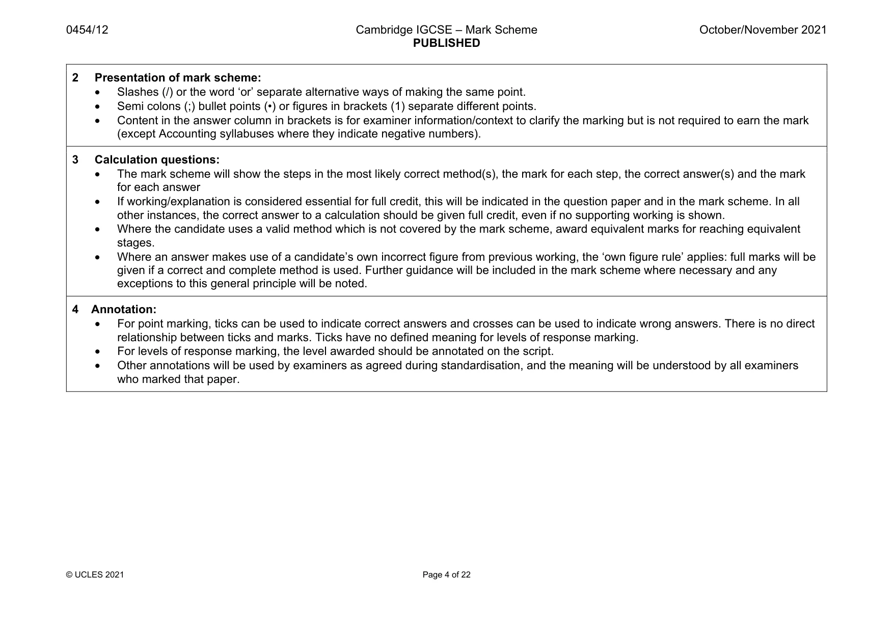 Mark scheme, page 4 of 22