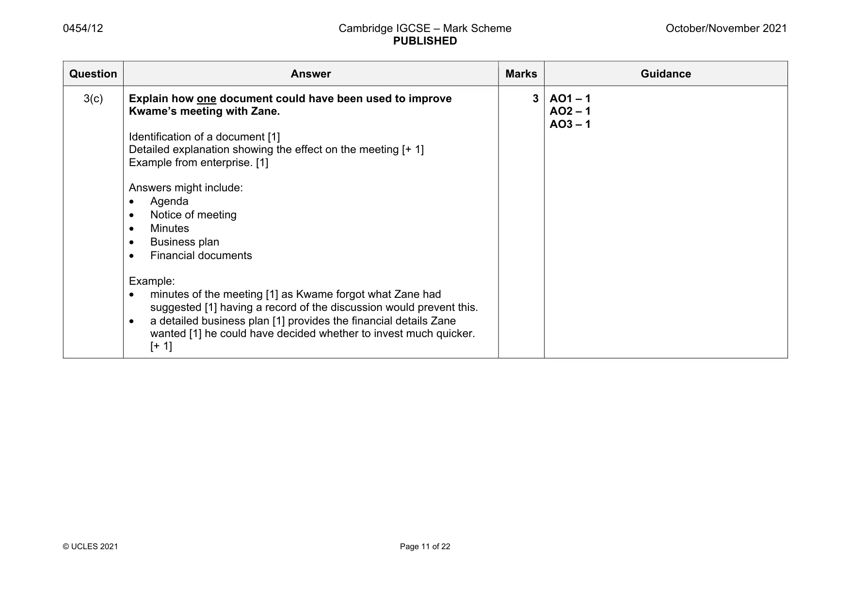 Mark scheme, page 11 of 22
