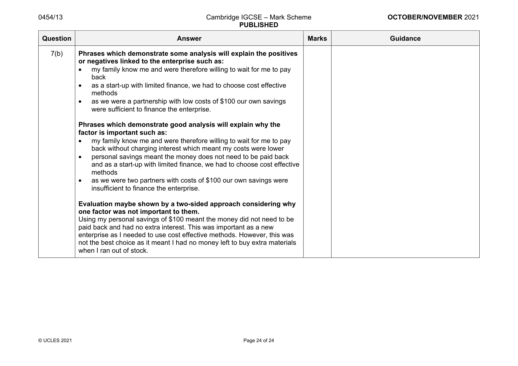 Mark scheme, page 24 of 24