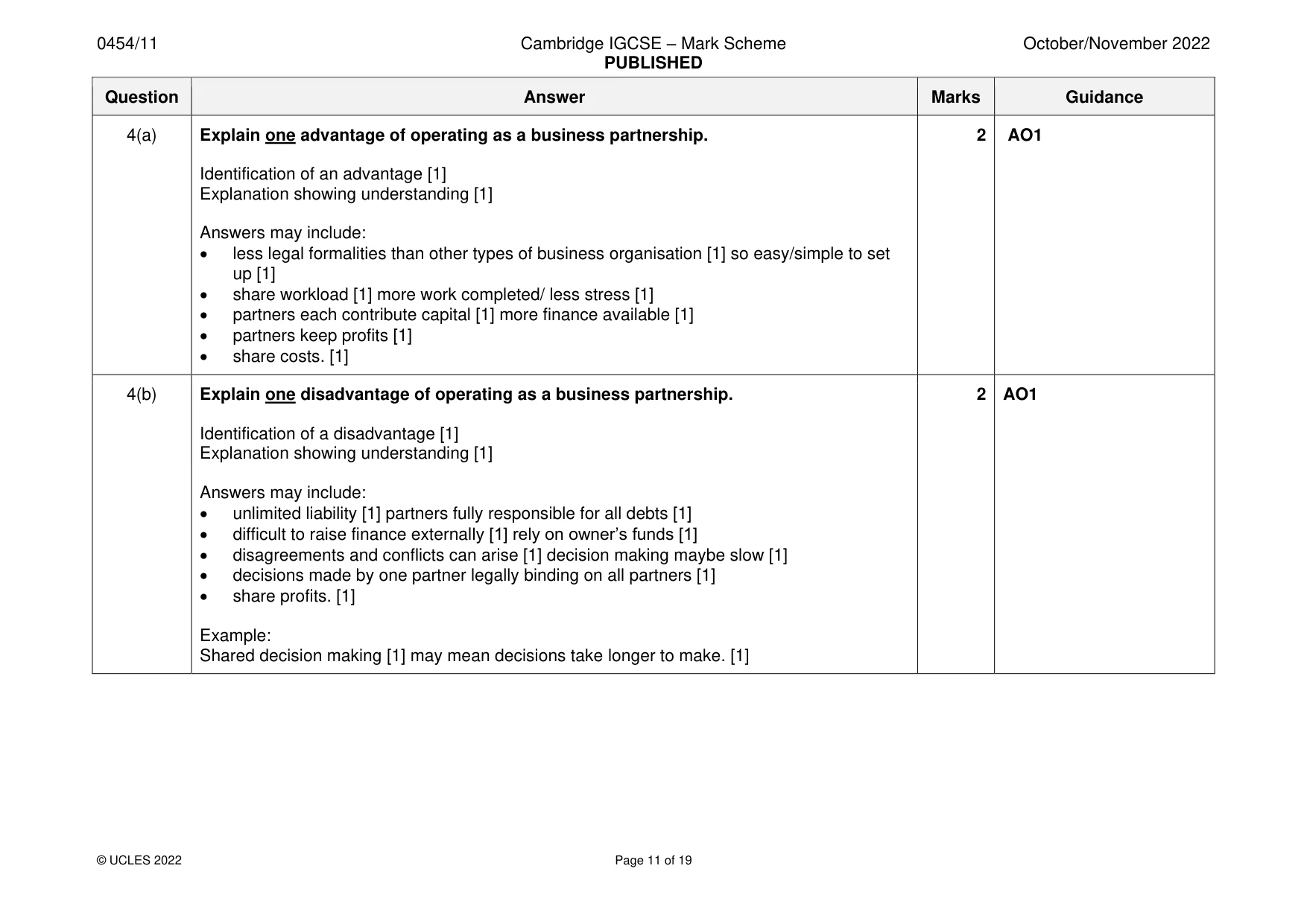 Mark scheme, page 11 of 19