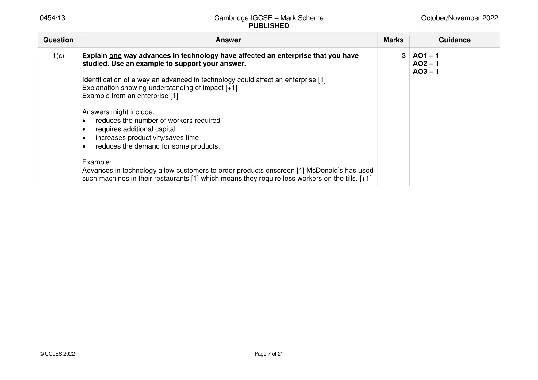 Mark scheme, page 7 of 21